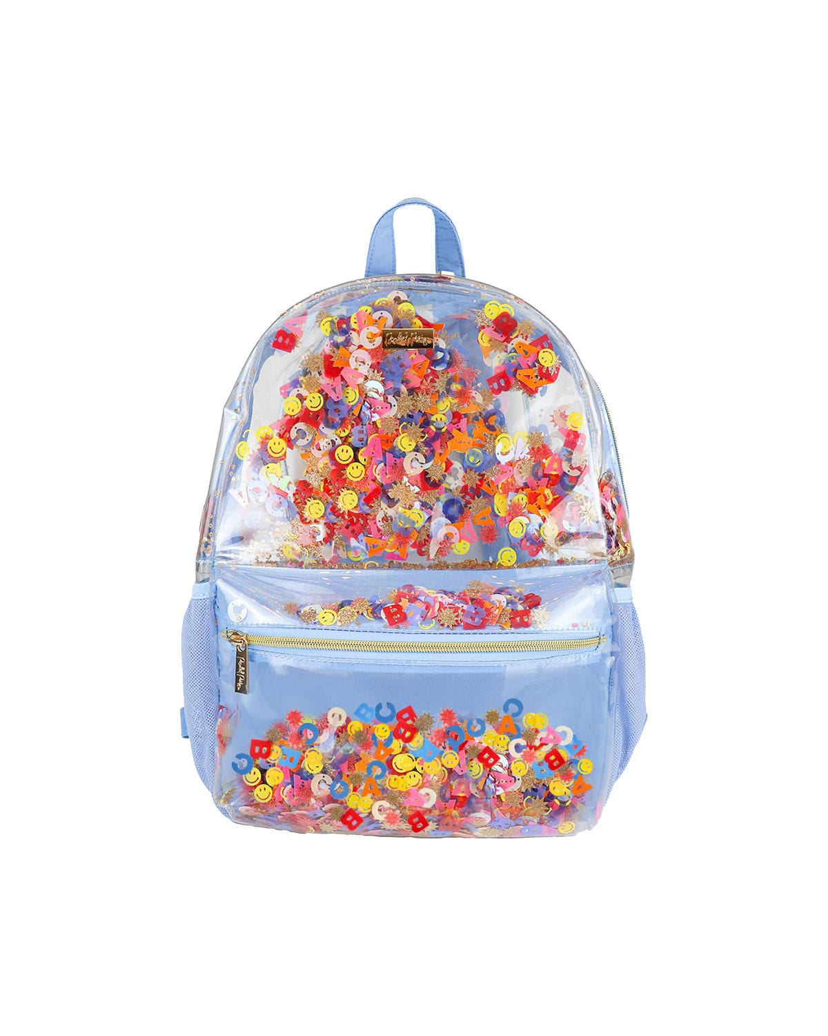 Little Letters Standard Blue Clear Backpack Packed Party