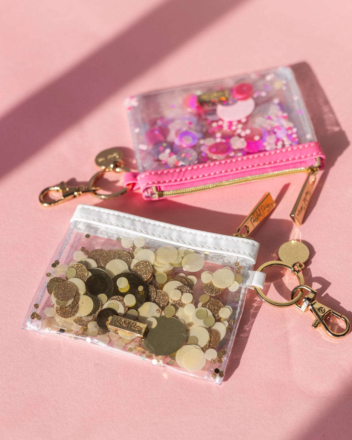 Gold Confetti Mini Wallet Keychain