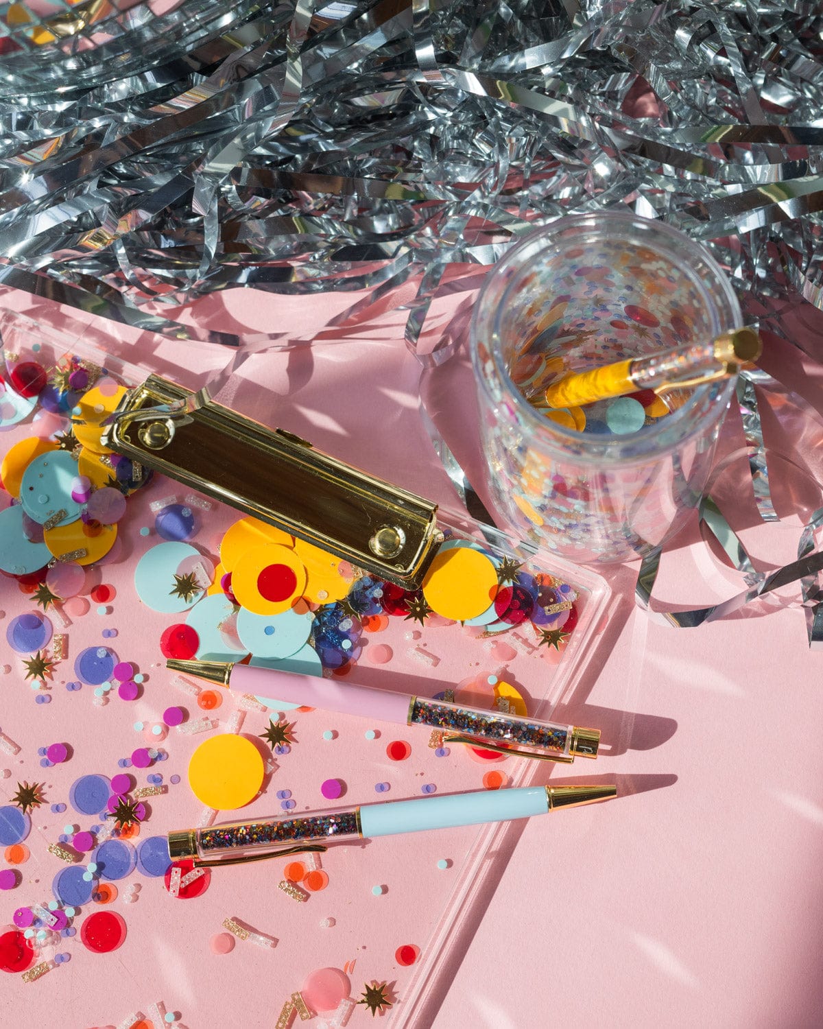 Rainbow Confetti Acrylic Clipboard