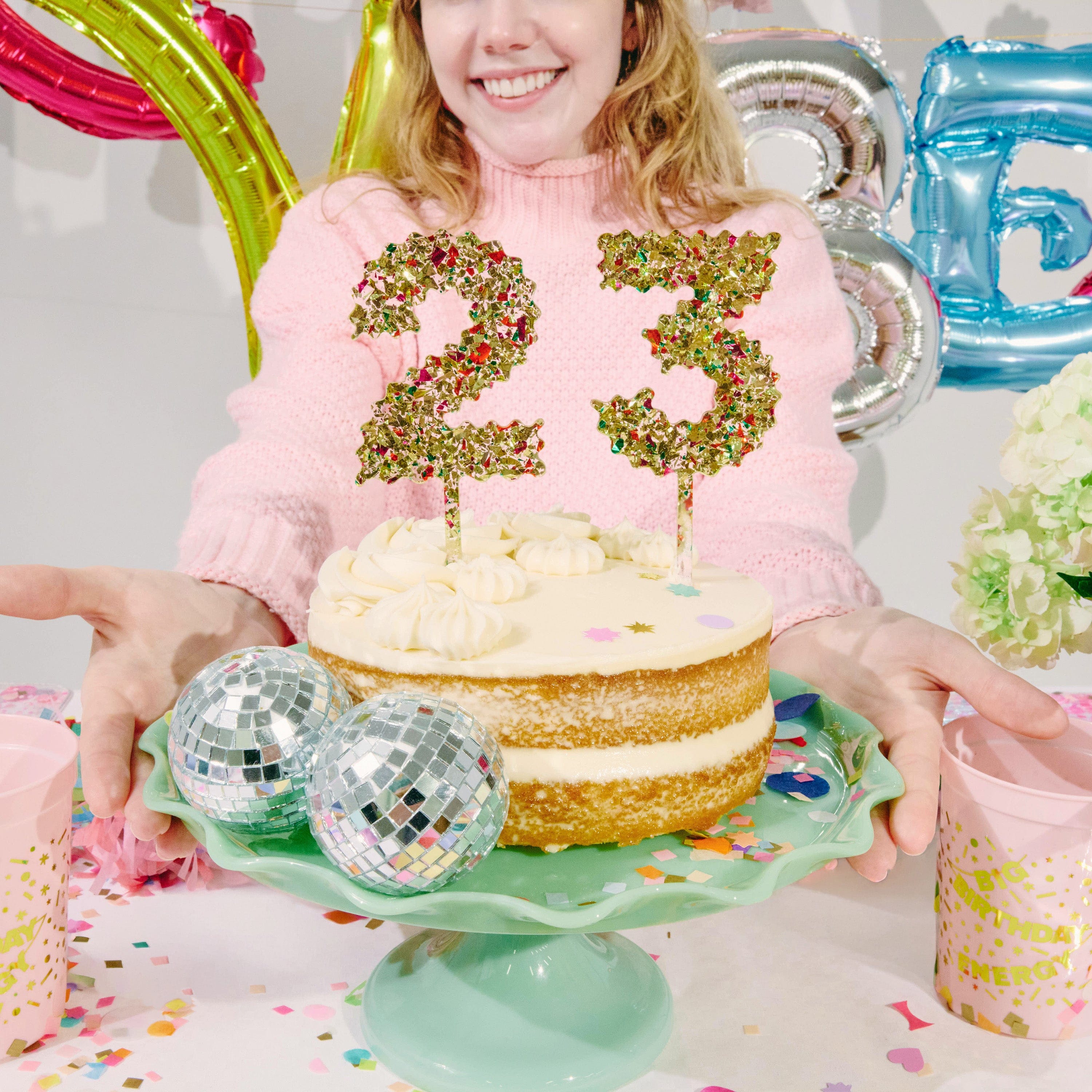 Confetti Number Cake Toppers: 0-9