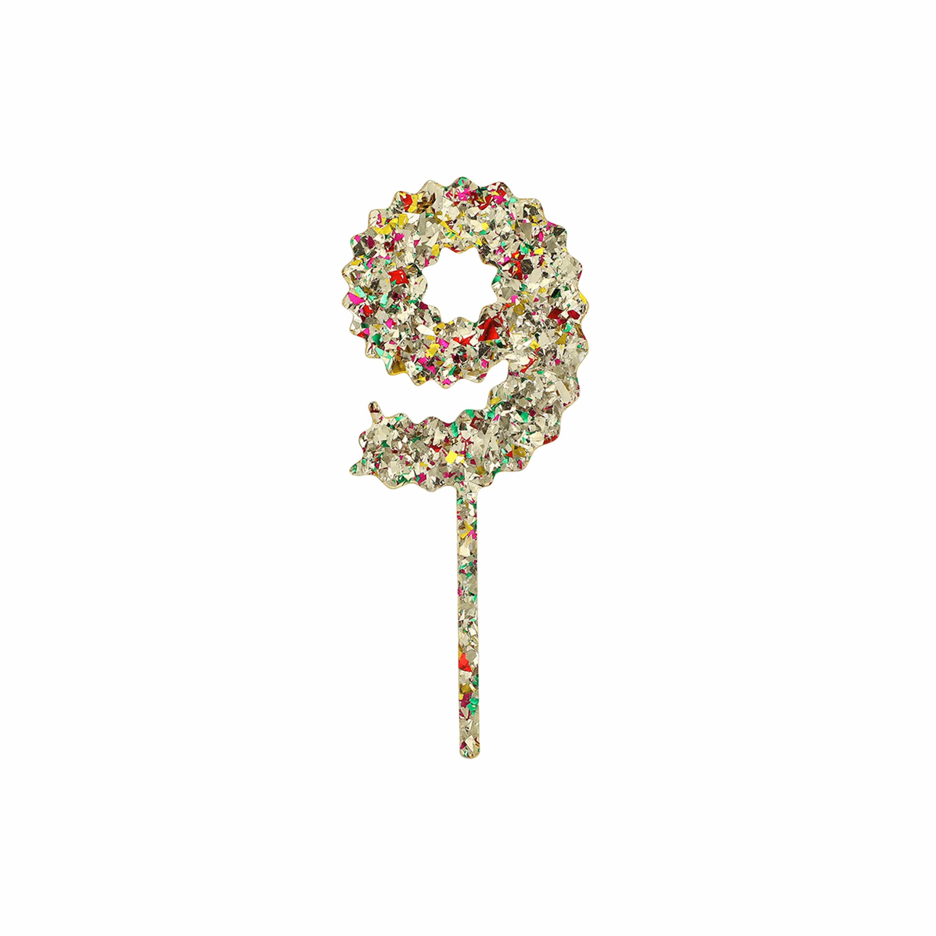 Confetti Number Cake Toppers: 0-9