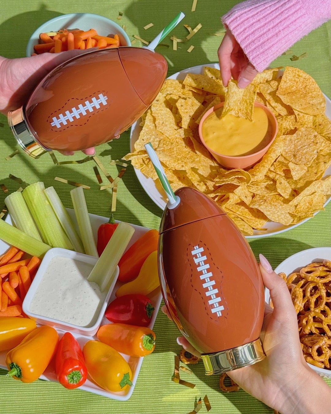 Football Novelty Sipper (set of 2, 4 or 6)