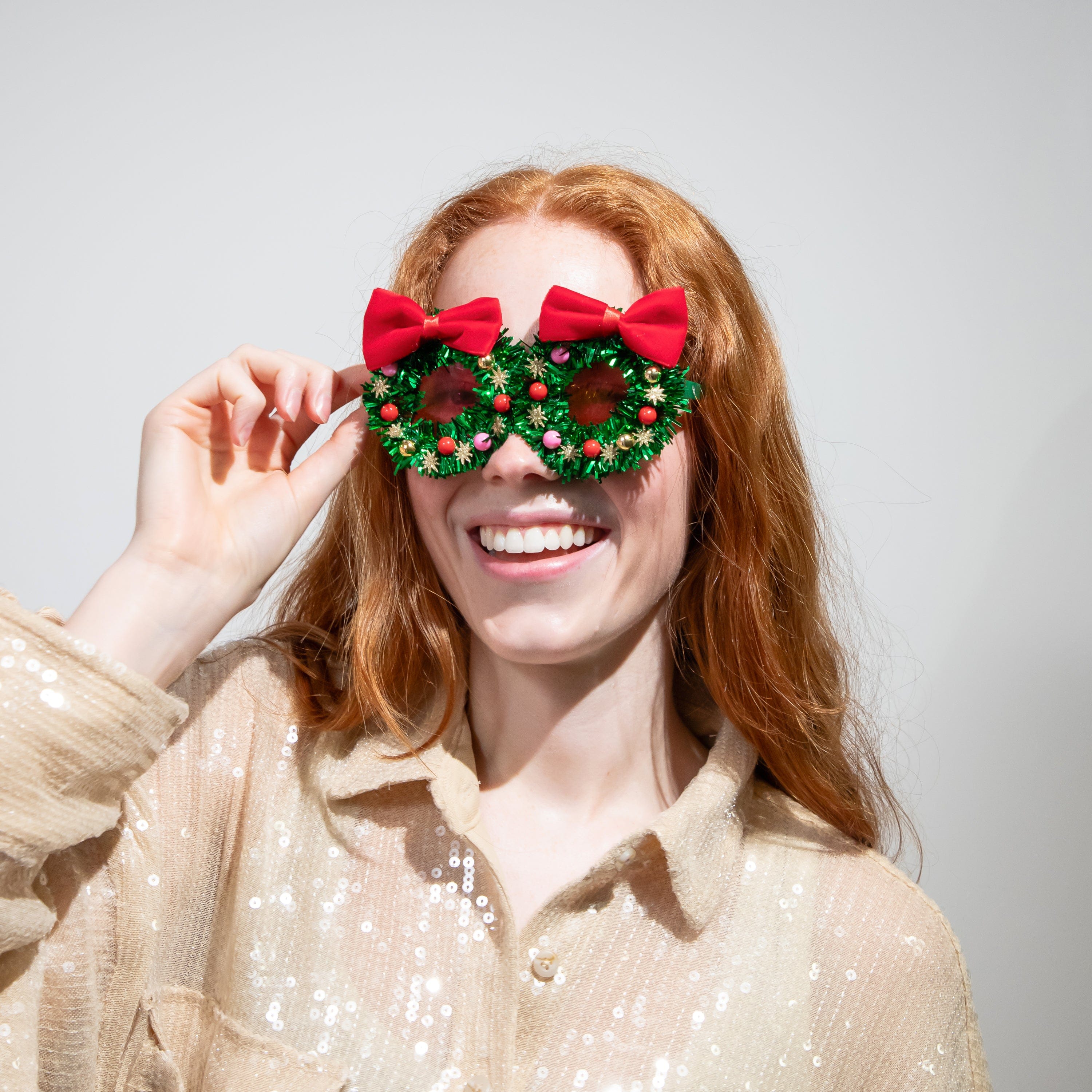 Christmas Wreath Novelty Glasses