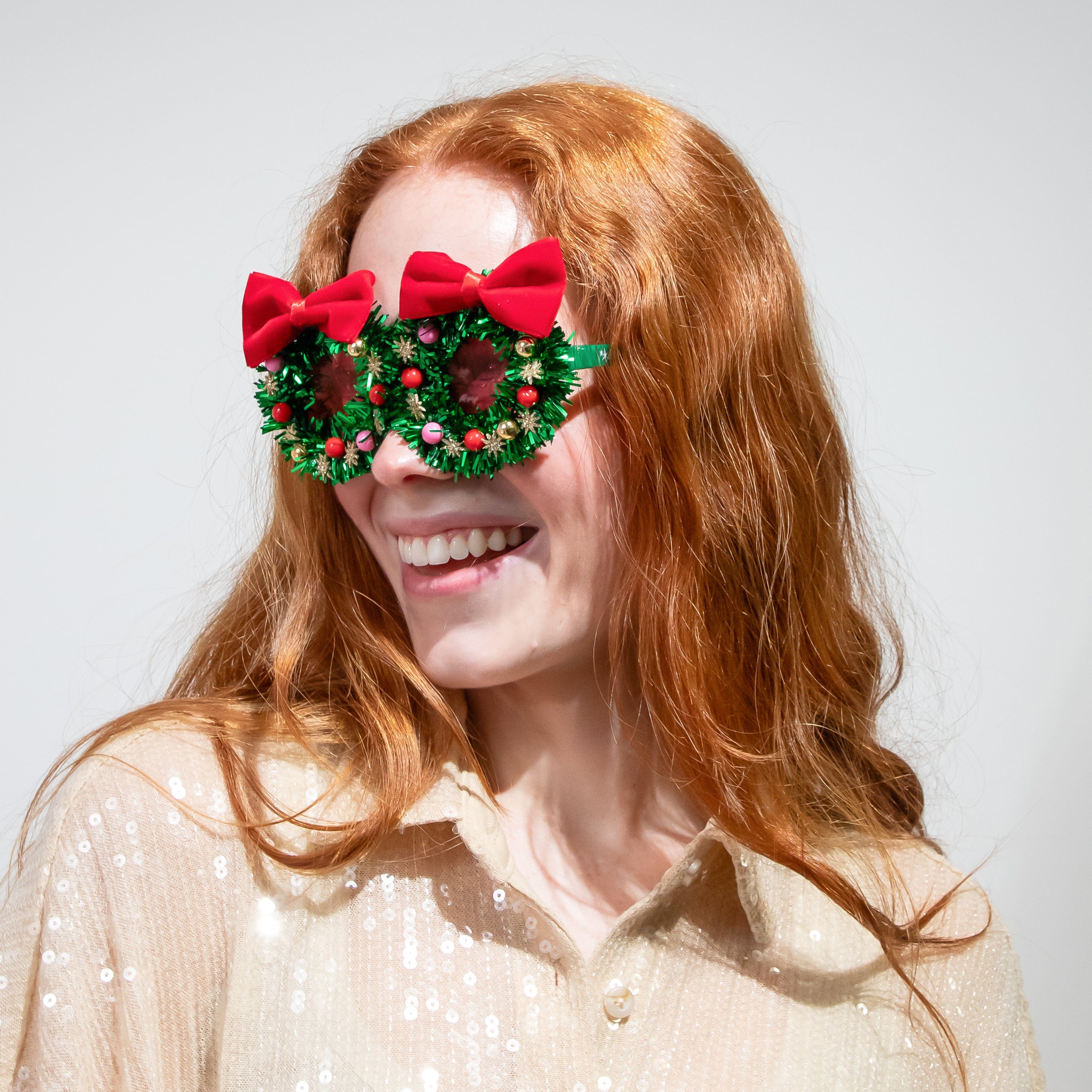 Christmas Wreath Novelty Glasses