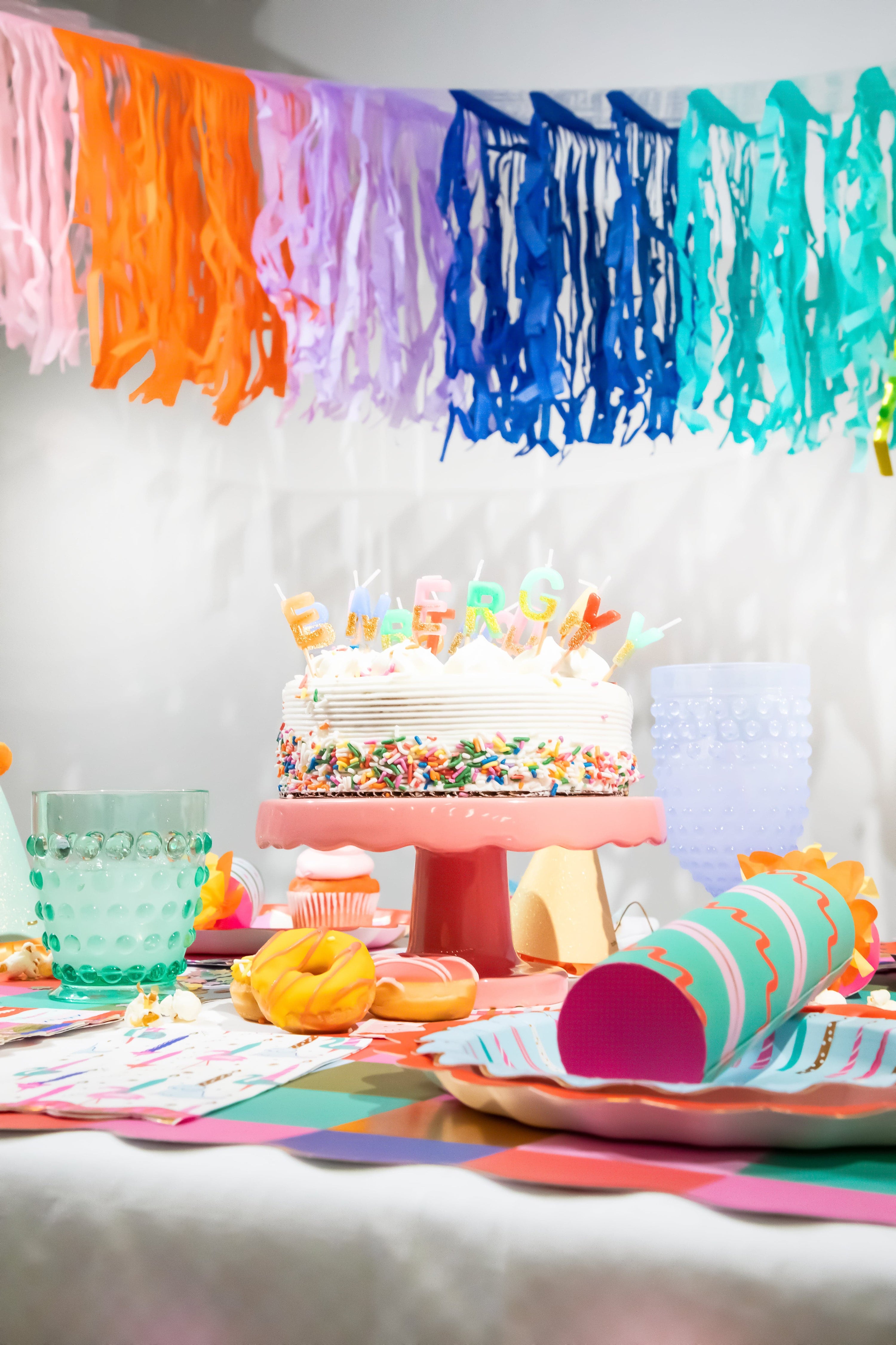 Multicolor Fringe Canopy Banners (set of 2)