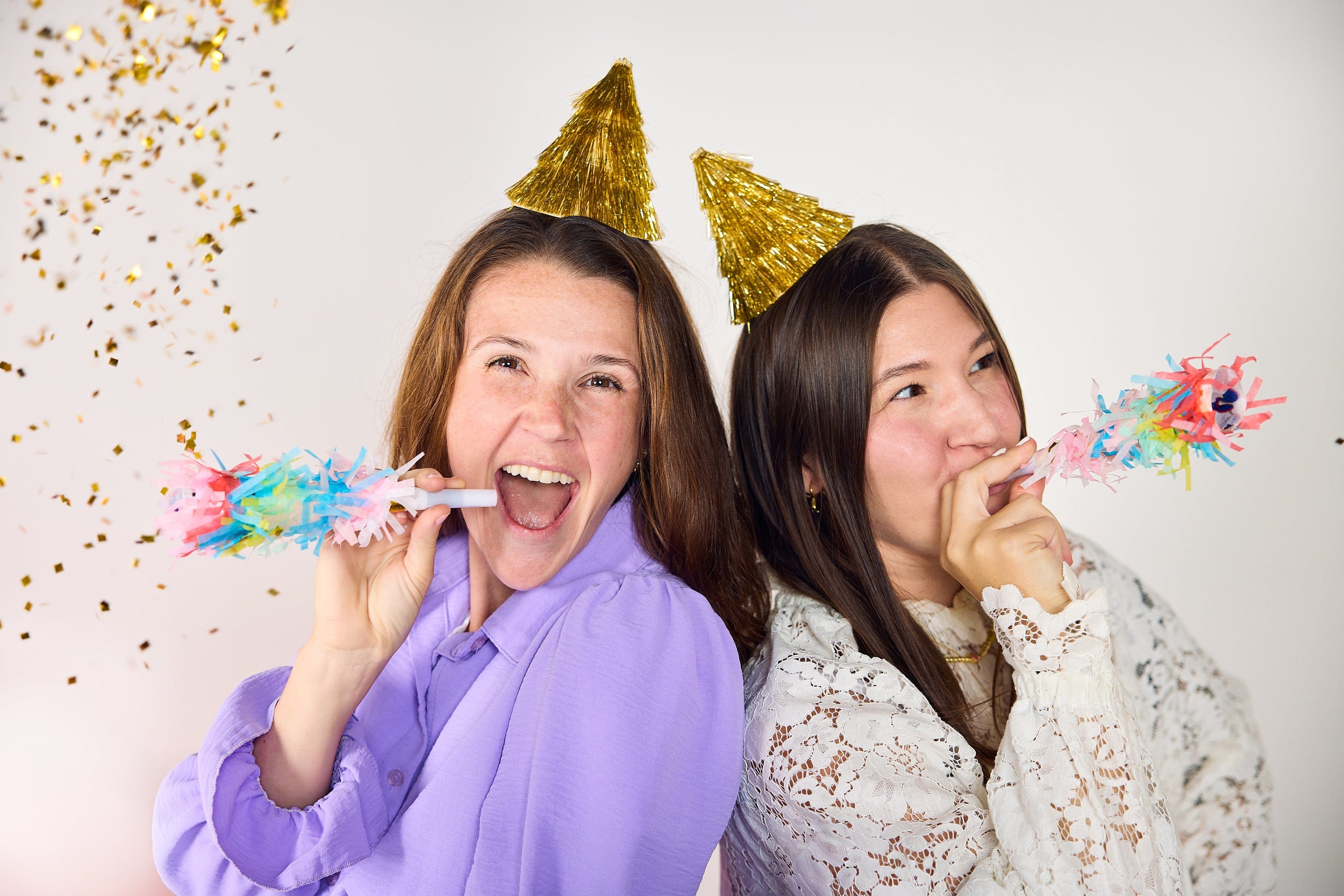 Confetti Burst Fringe Party Blowers (6 count)