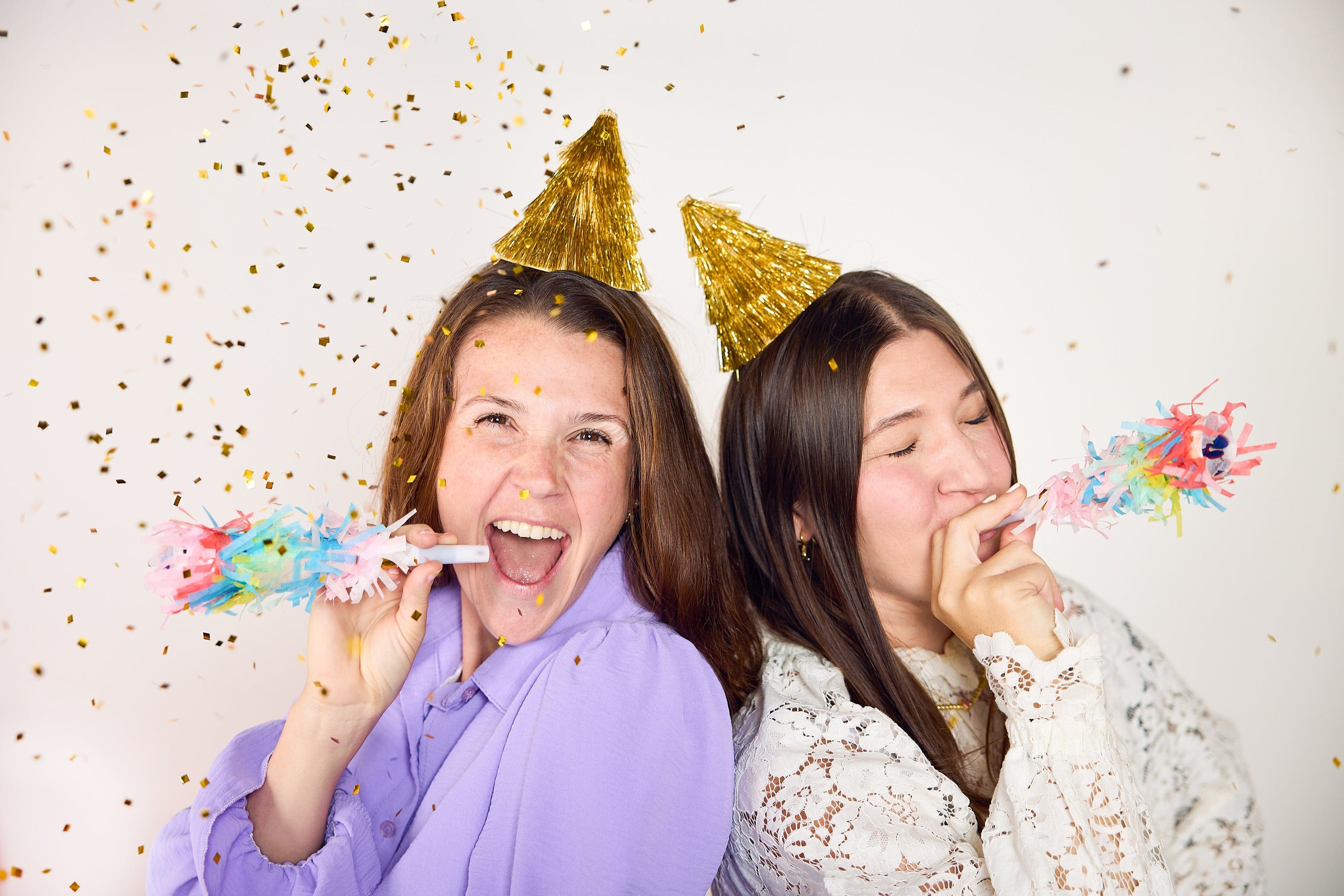 Confetti Burst Fringe Party Blowers (6 count)