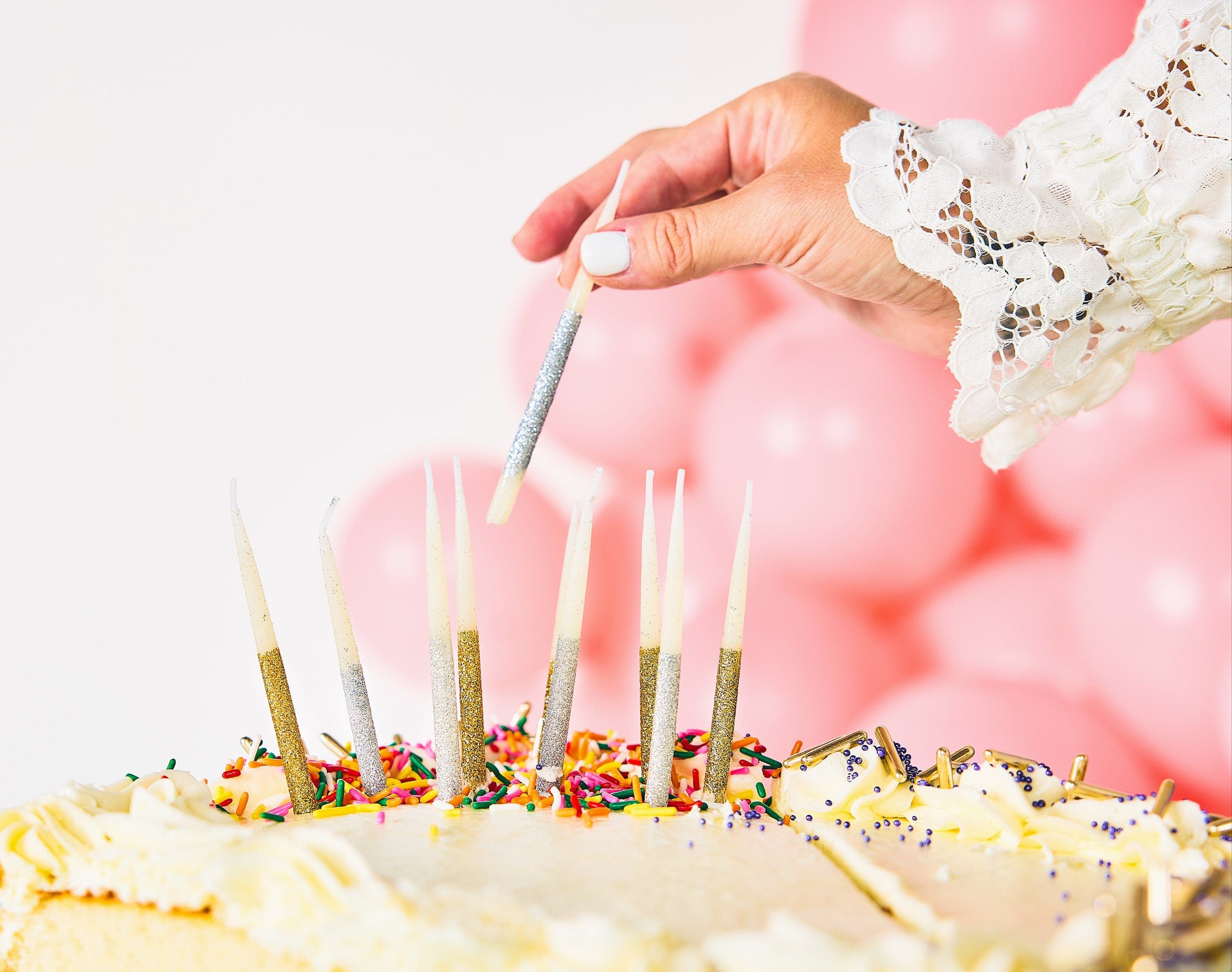 Metallic Glitter Birthday Candles (set of 10)