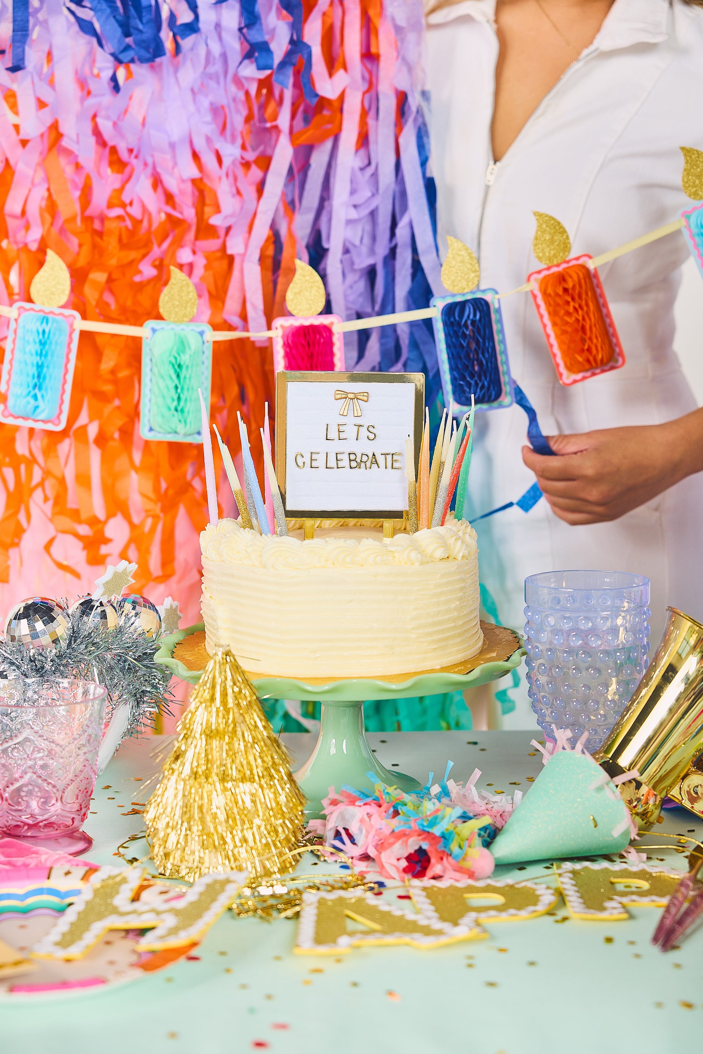 Honeycomb Birthday Candle Banner