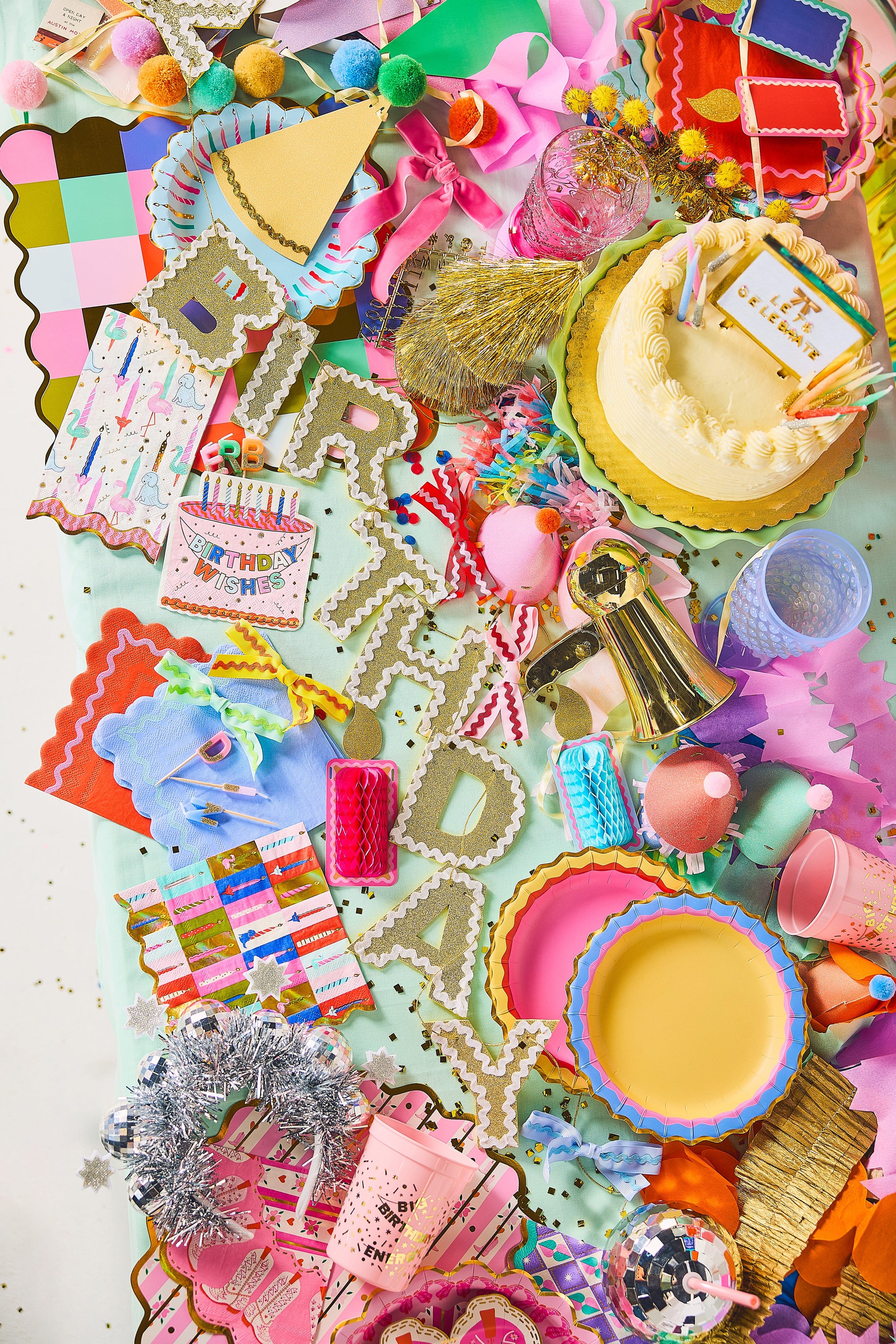 Happy Birthday Gold Shimmer Banner (Reusable Garland)