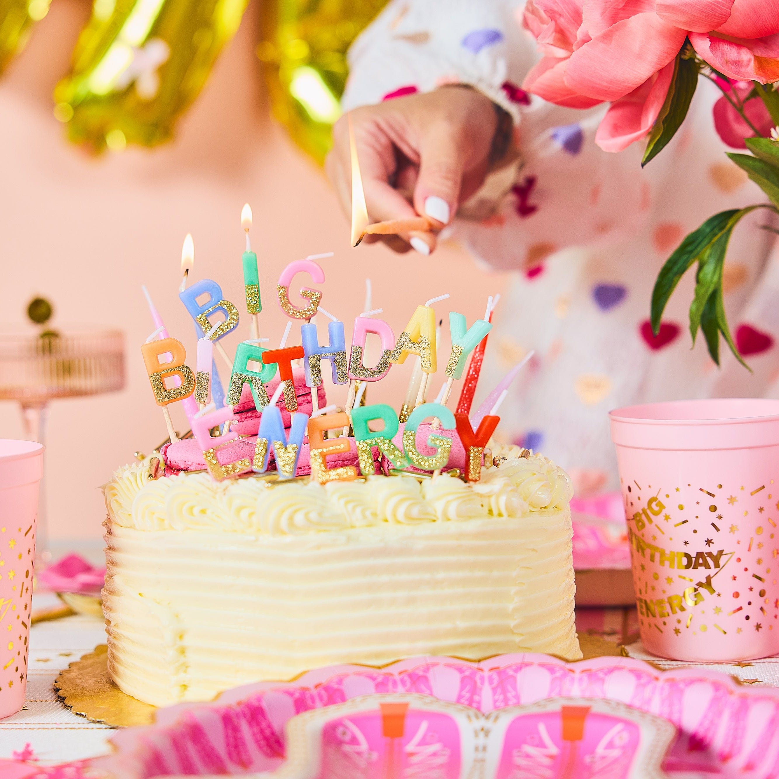Big Birthday Energy Glitter Birthday Candle Set
