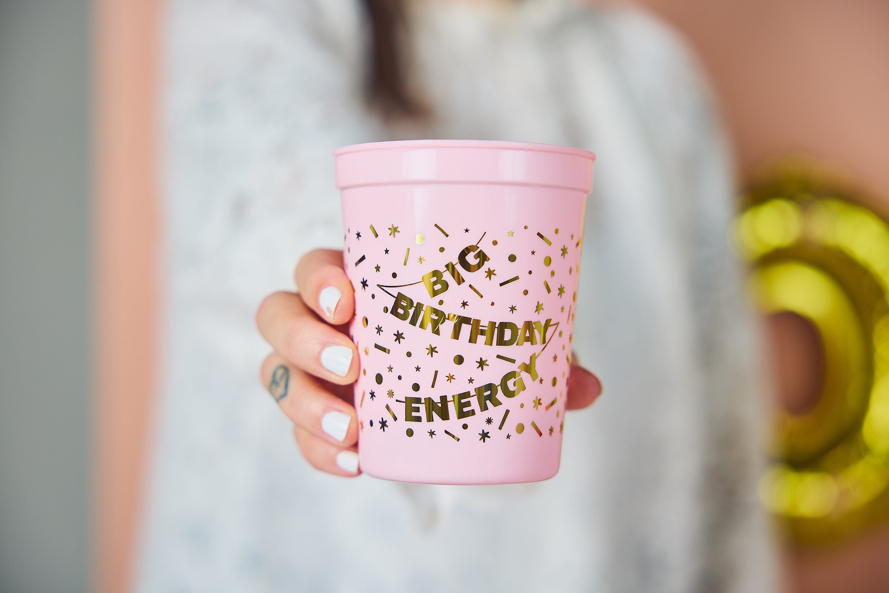 Big Birthday Energy Reusable Party Cups (set of 8)