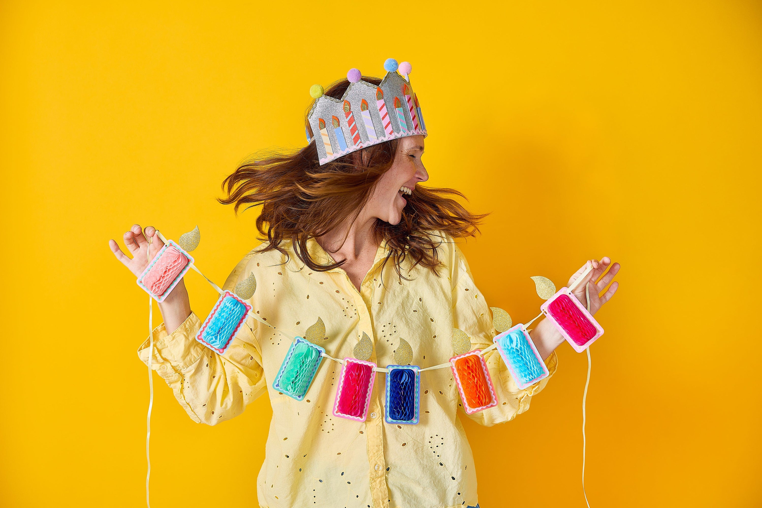 Honeycomb Birthday Candle Banner