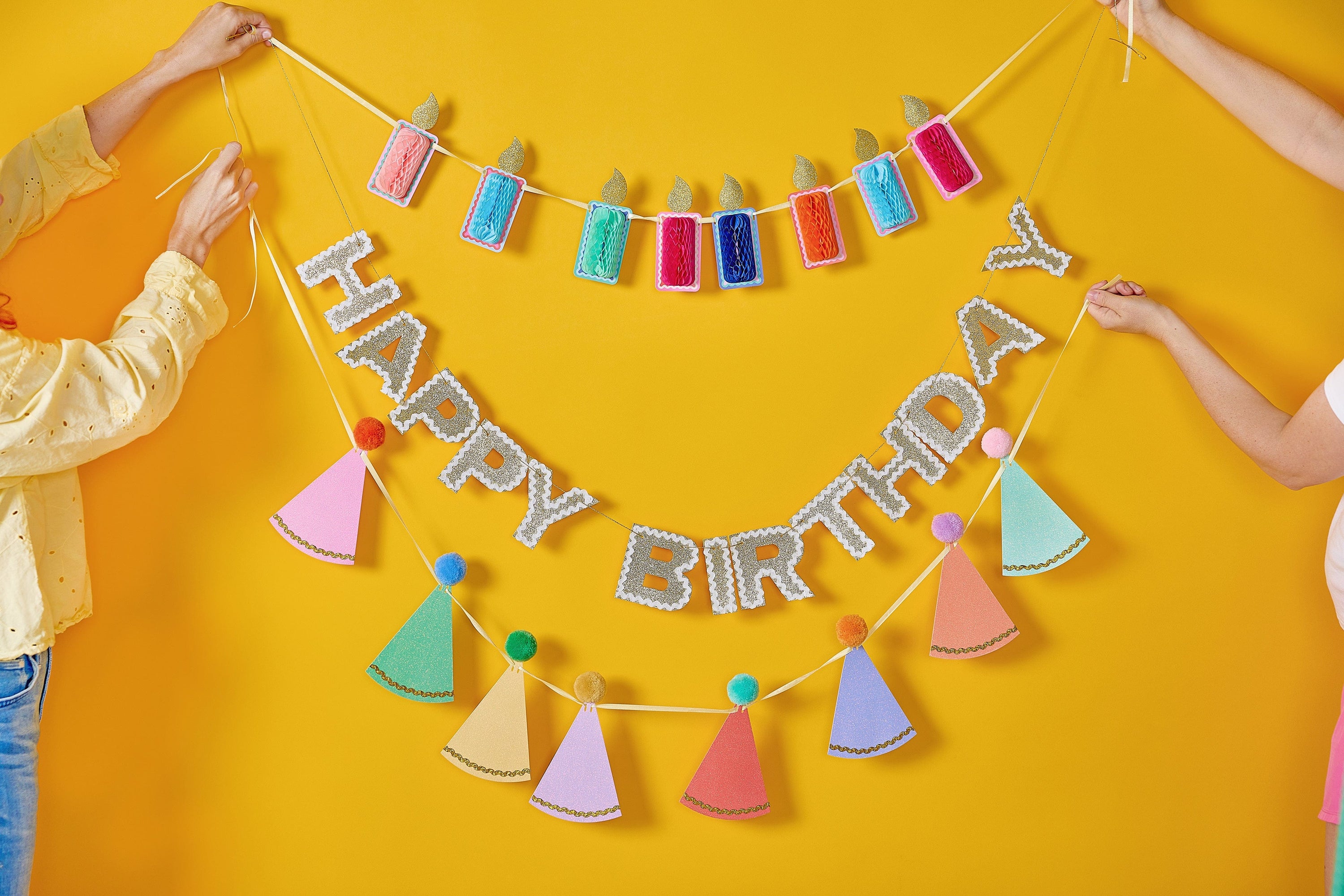 Honeycomb Birthday Candle Banner