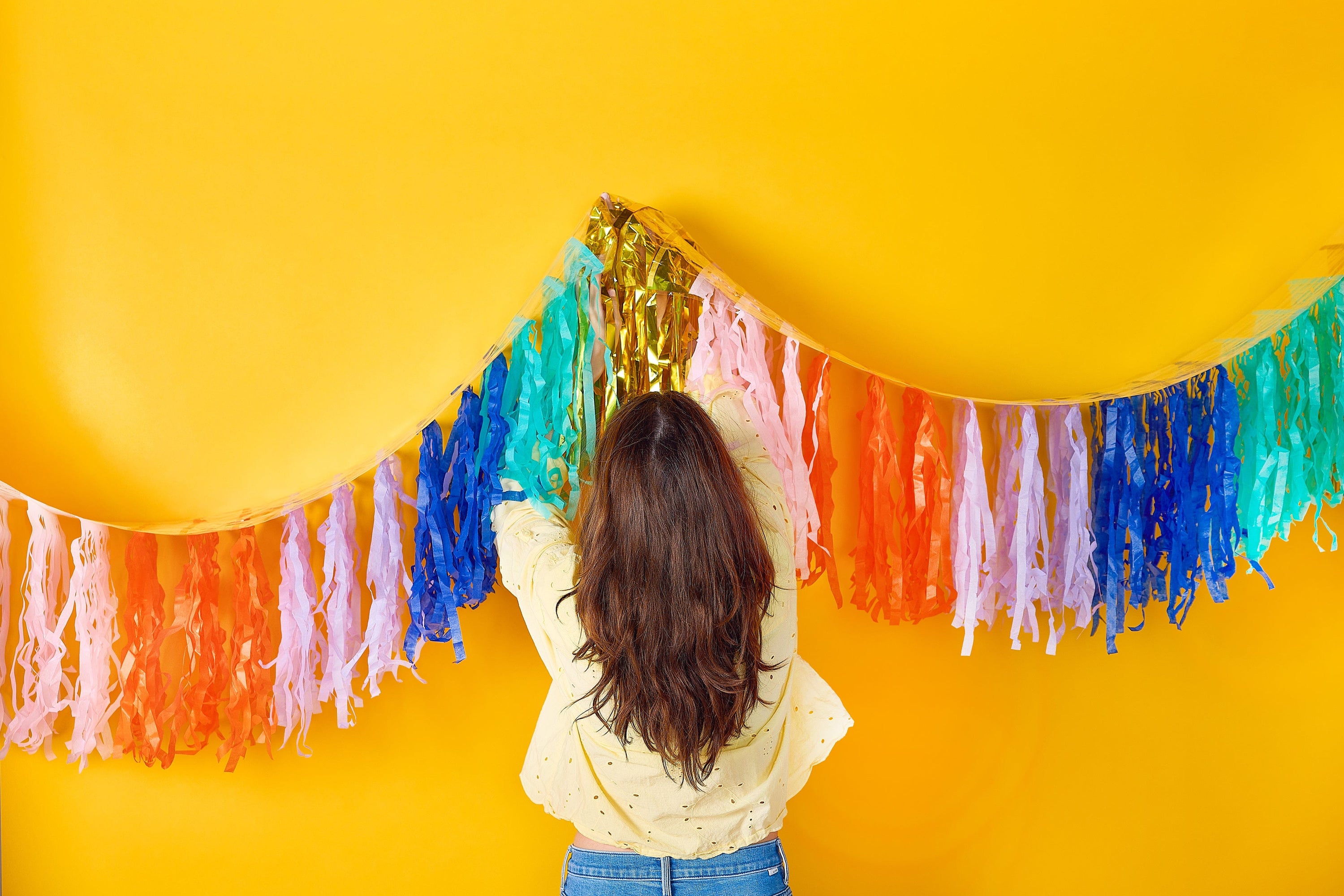 Multicolor Fringe Canopy Banners (set of 2)