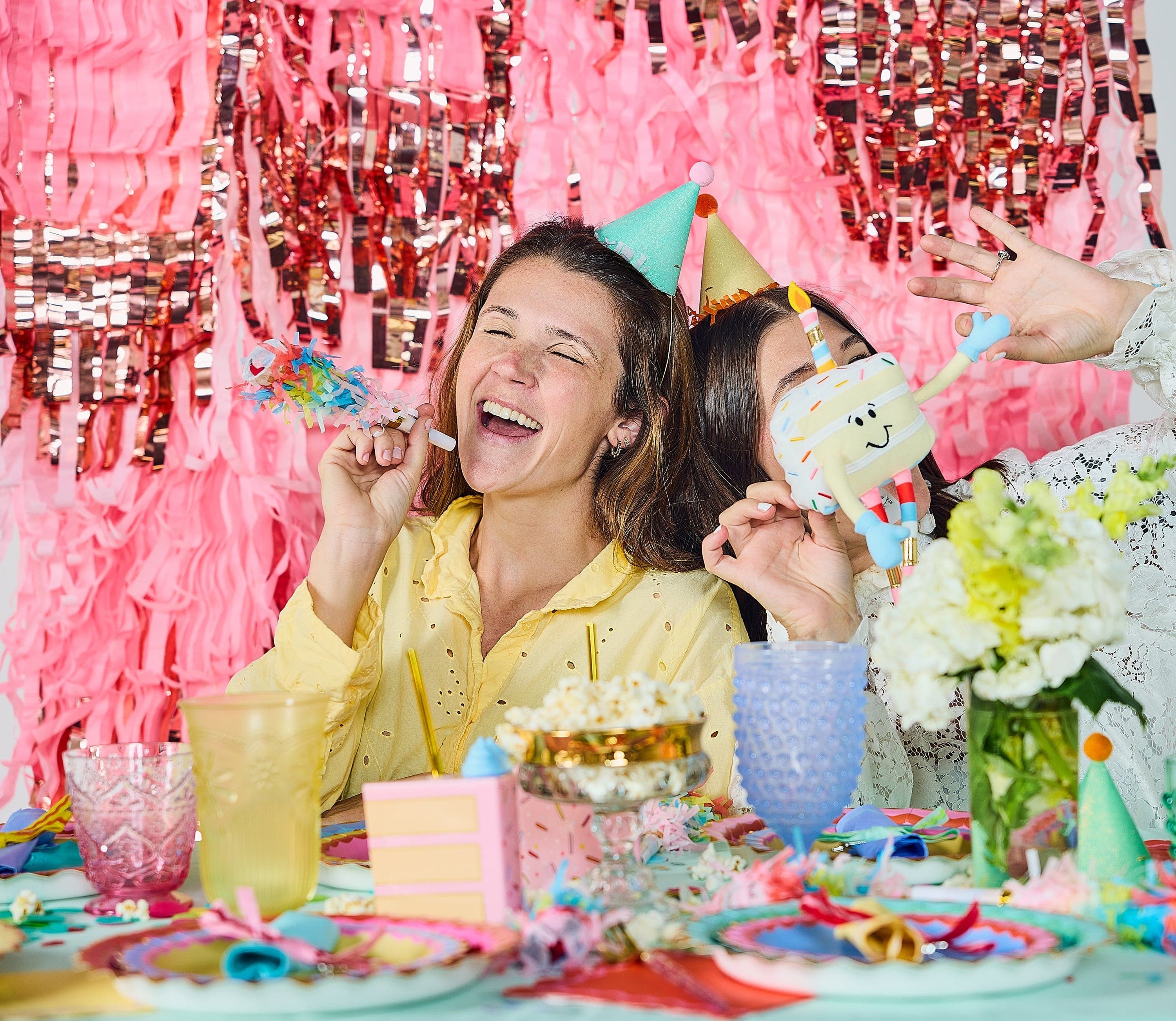 Pretty in Pink Fringe Canopy Banners (Set of 2)