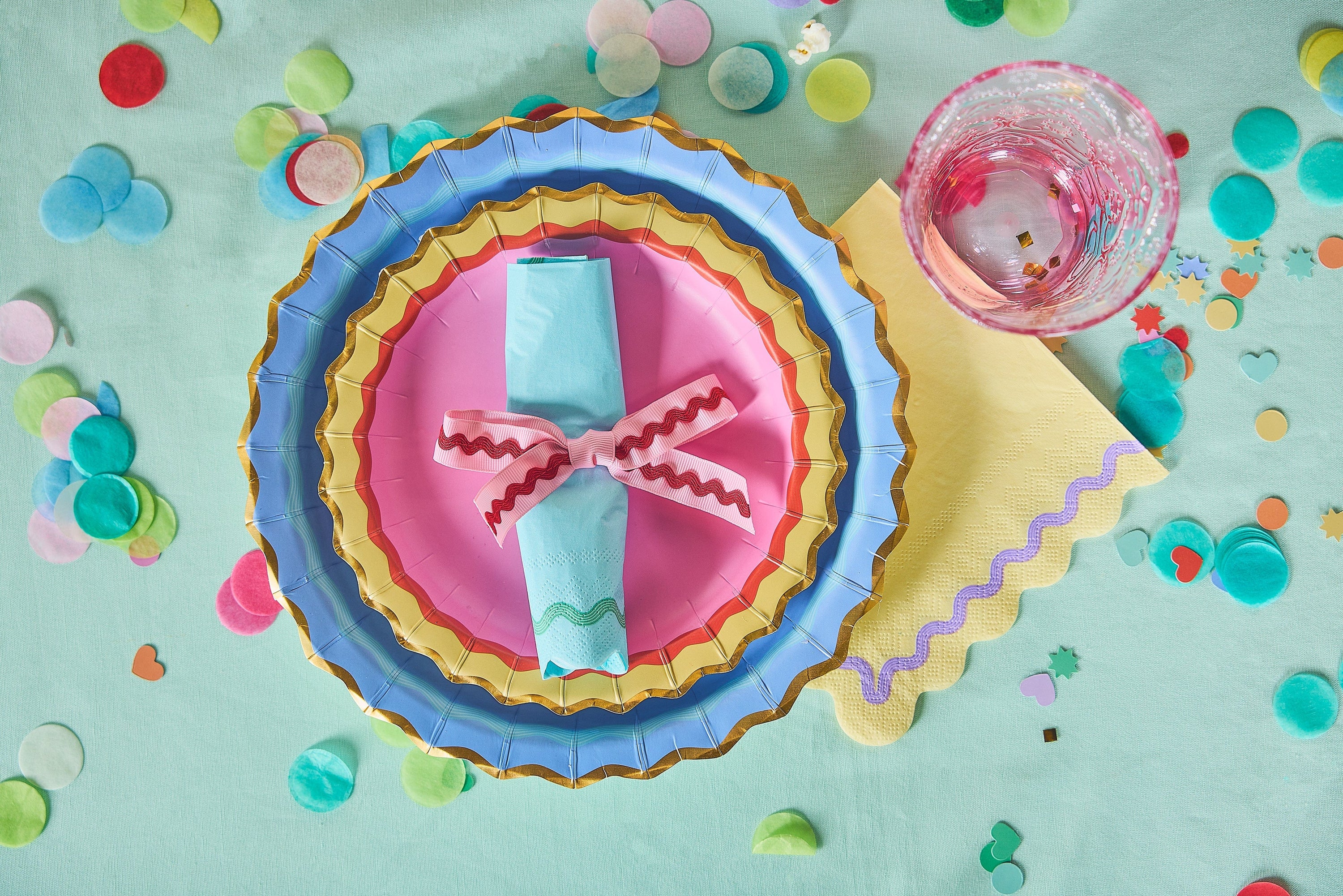 Rainbow Ric Rac Assorted Dessert Plates (10 count)