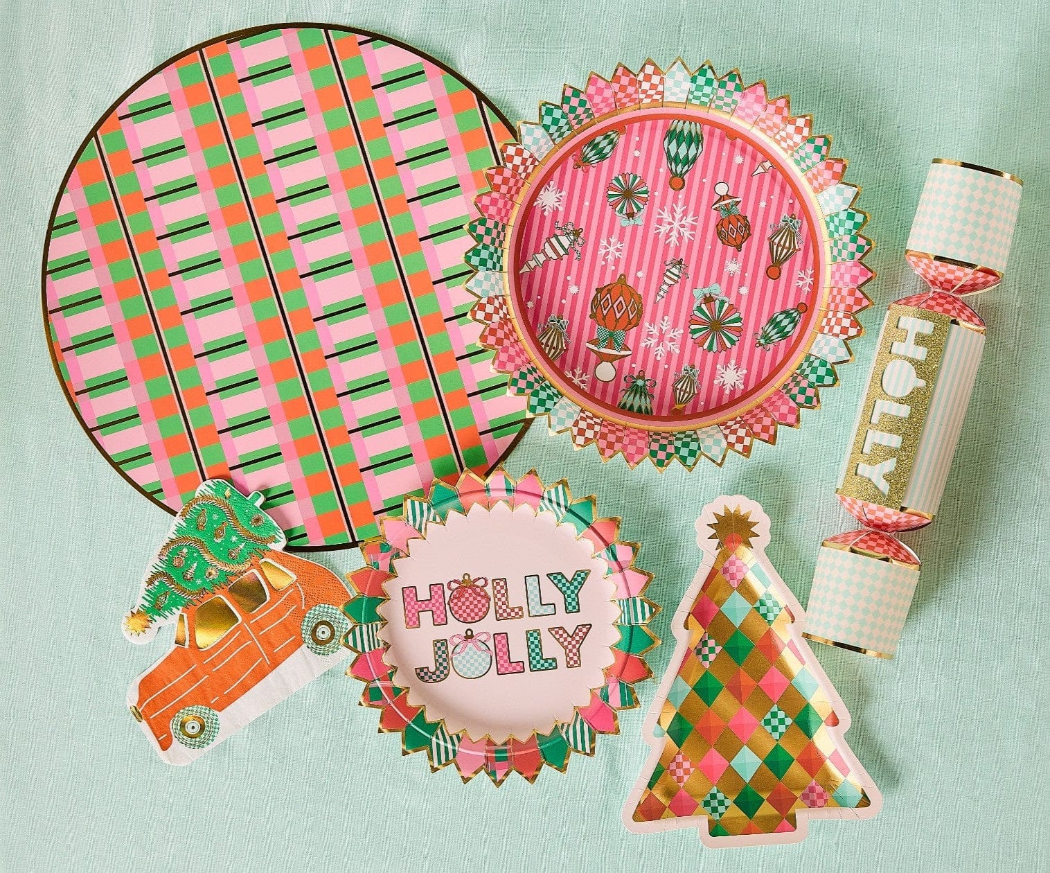 Holly Jolly Christmas Dessert Plates (10 count)