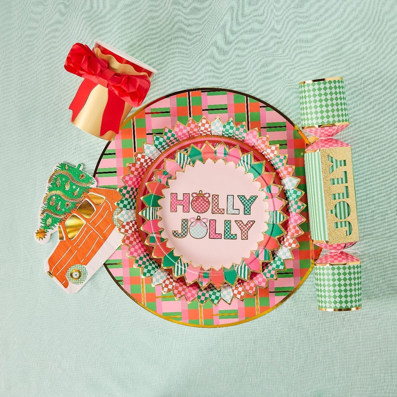 Holly Jolly Christmas Dessert Plates (10 count)