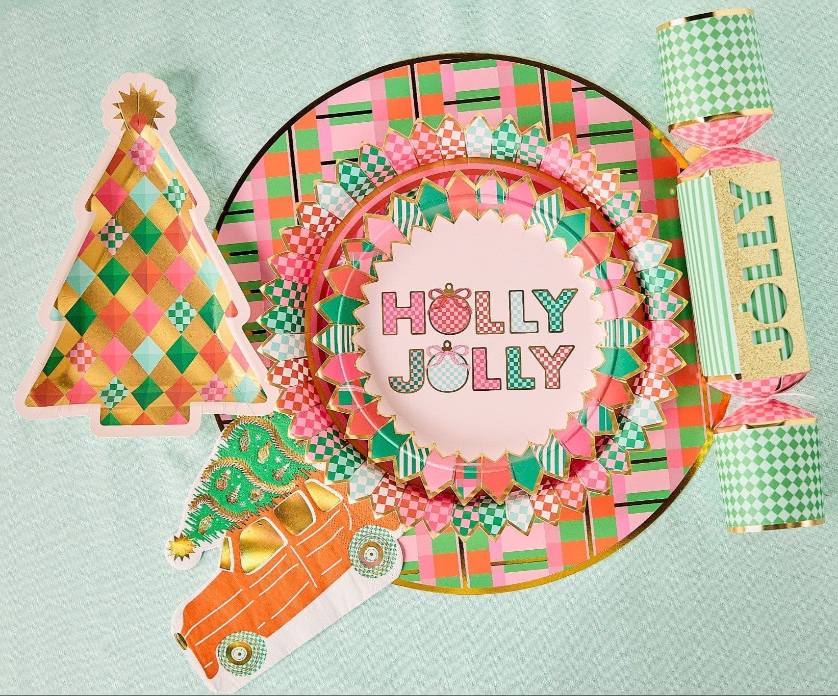 Holly Jolly Christmas Dessert Plates (10 count)