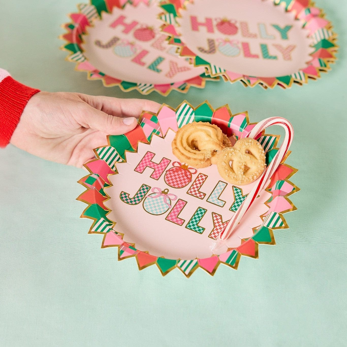 Holly Jolly Christmas Dessert Plates (10 count)