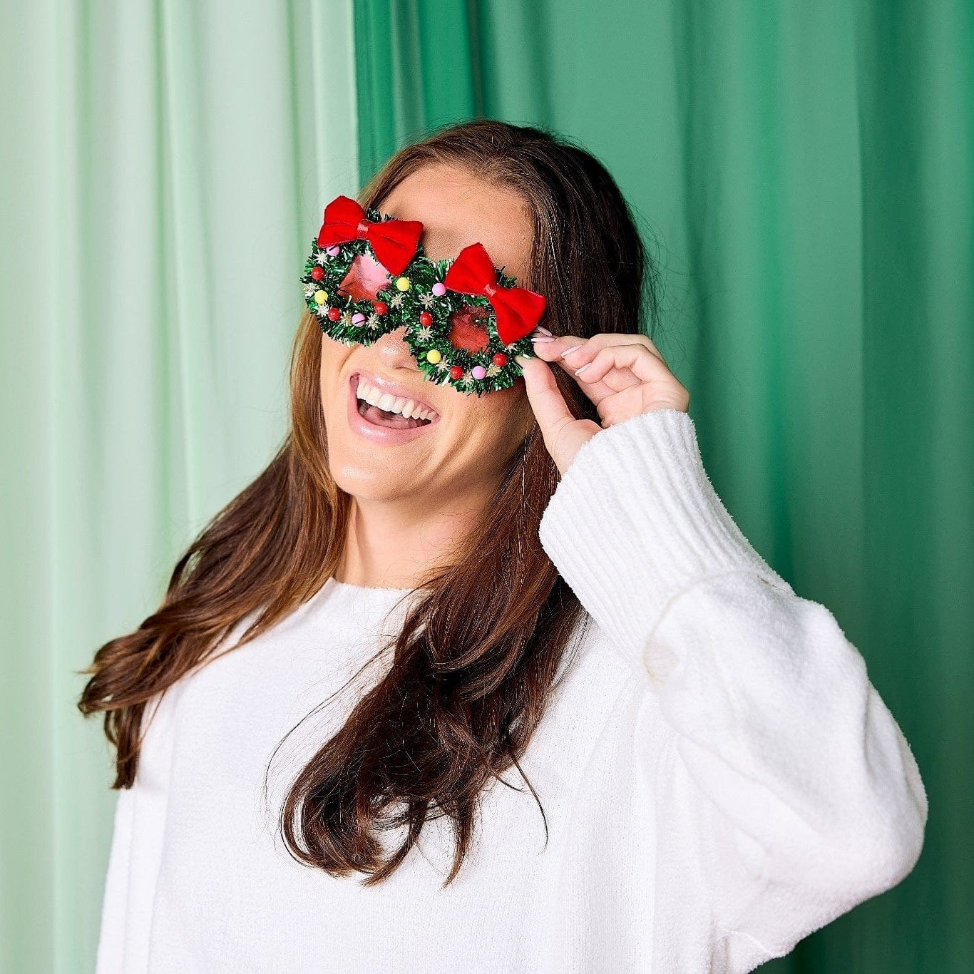 Christmas Wreath Novelty Glasses