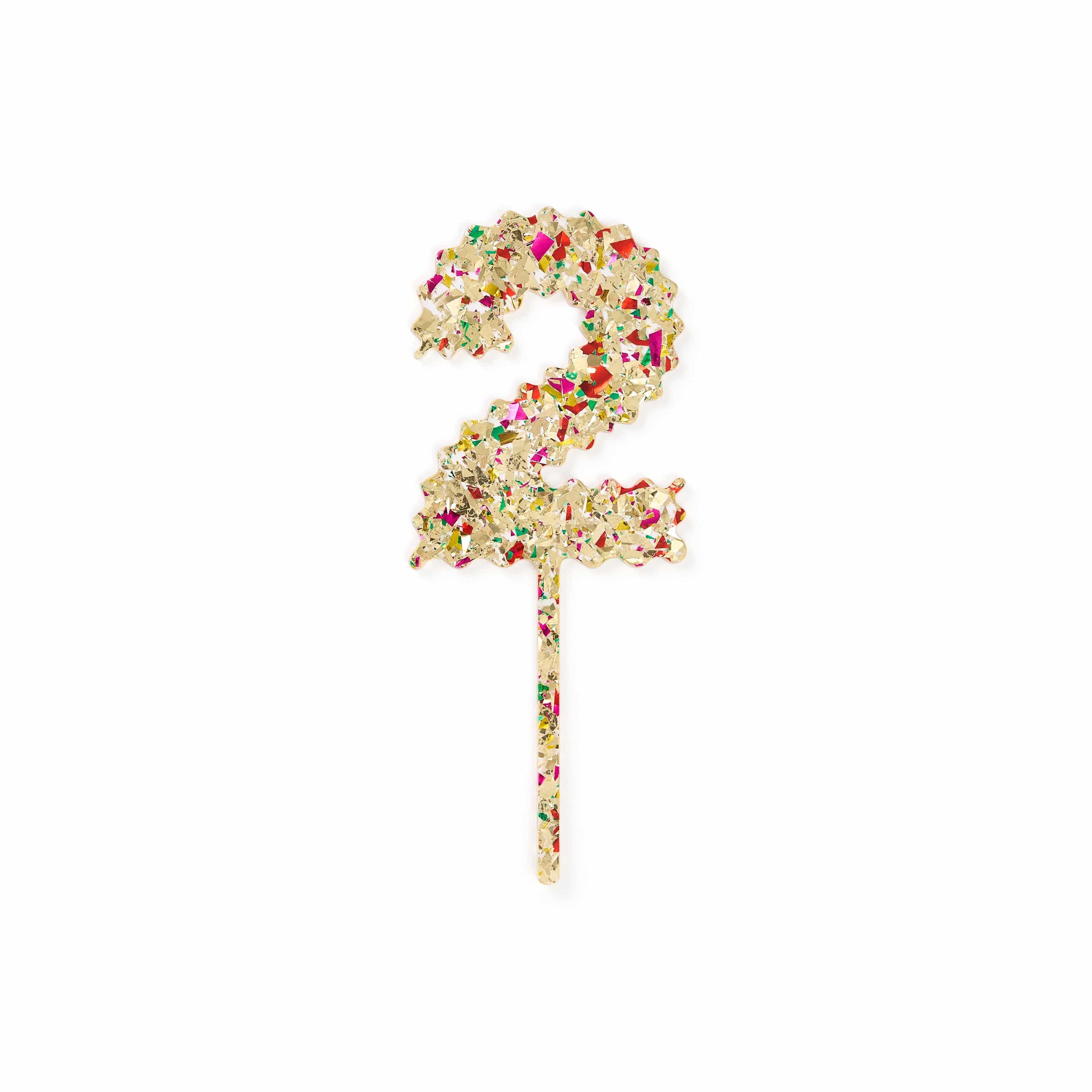 Confetti Number Cake Toppers: 0-9