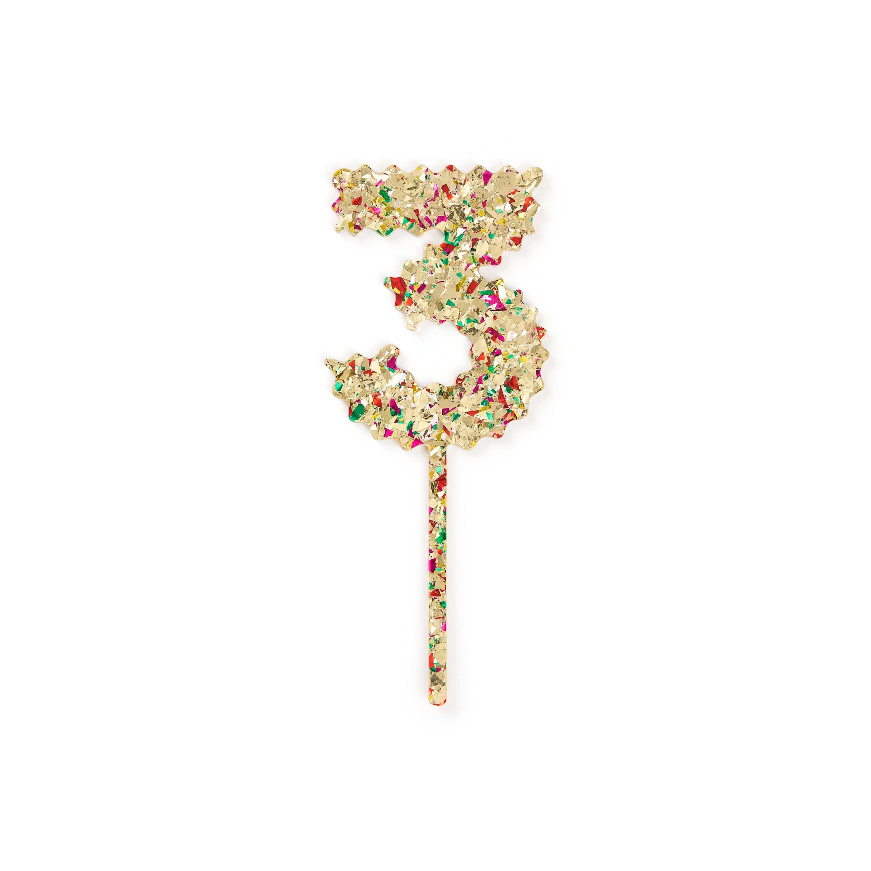 Confetti Number Cake Toppers: 0-9