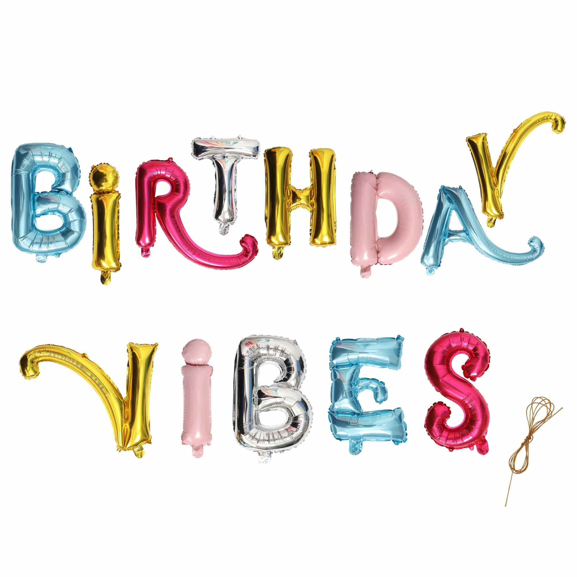 Birthday Vibes Multicolor Balloon Banner