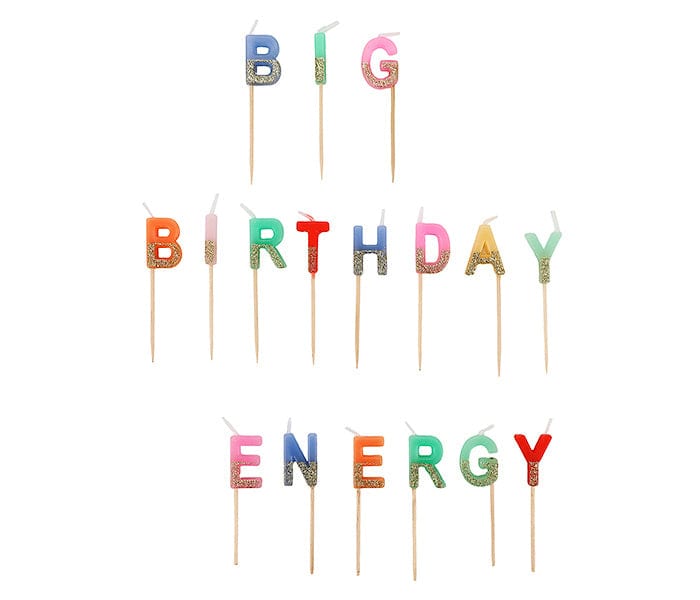 Big Birthday Energy Glitter Birthday Candle Set