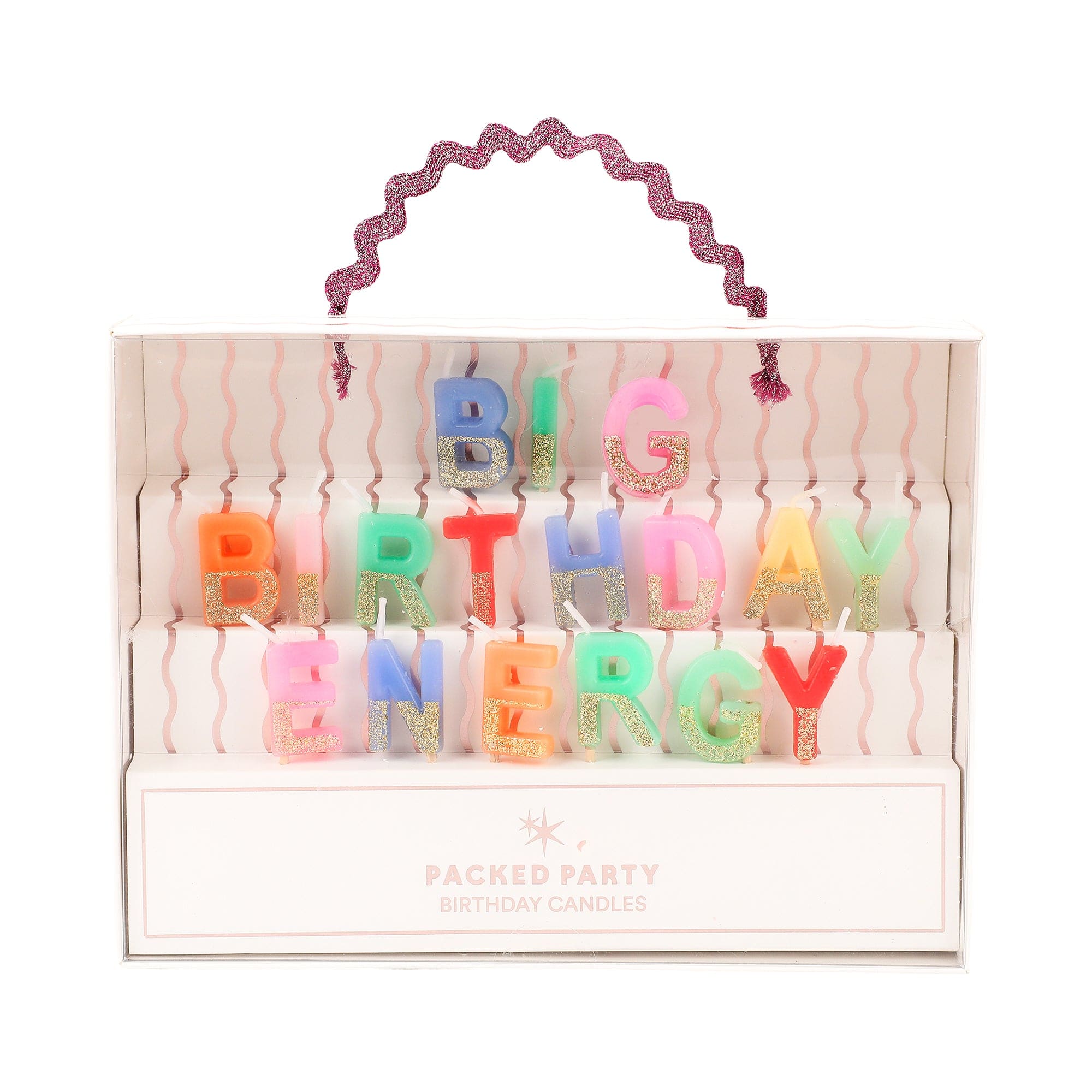 Big Birthday Energy Glitter Birthday Candle Set