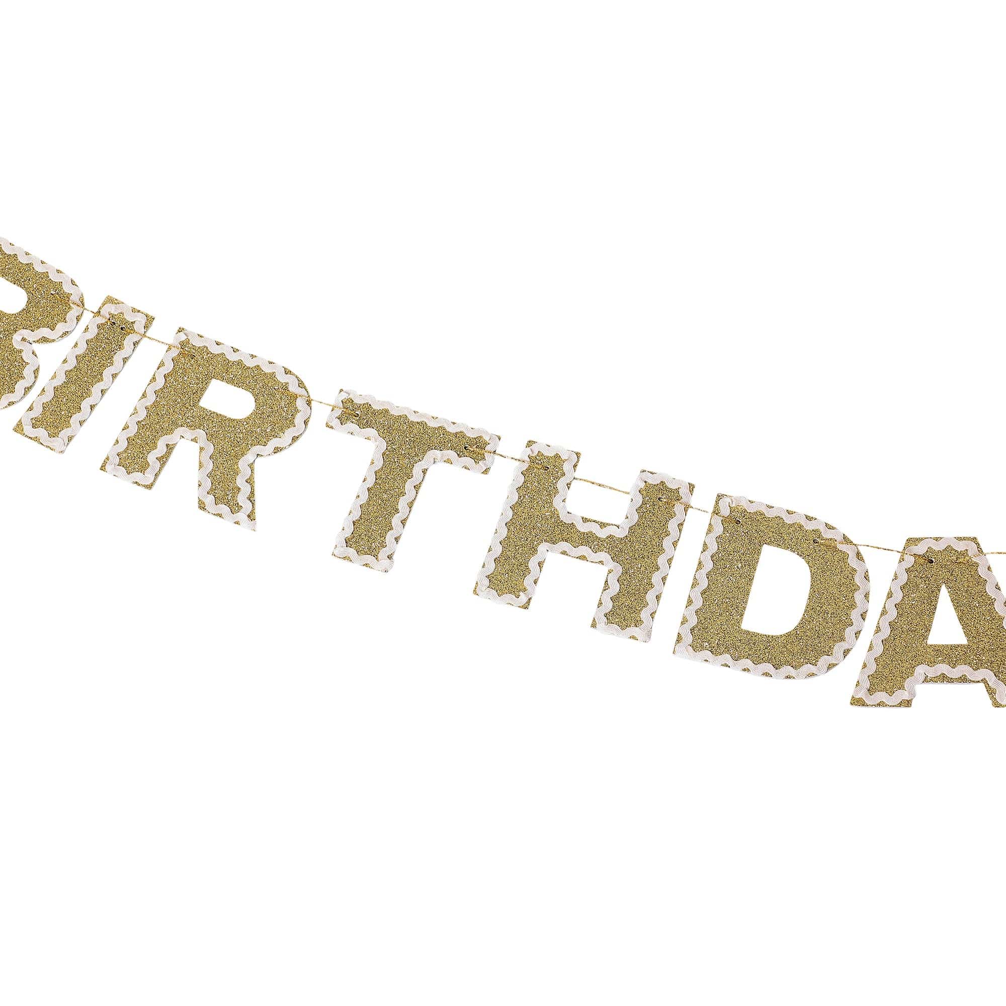 Happy Birthday Gold Shimmer Banner (Reusable Garland)