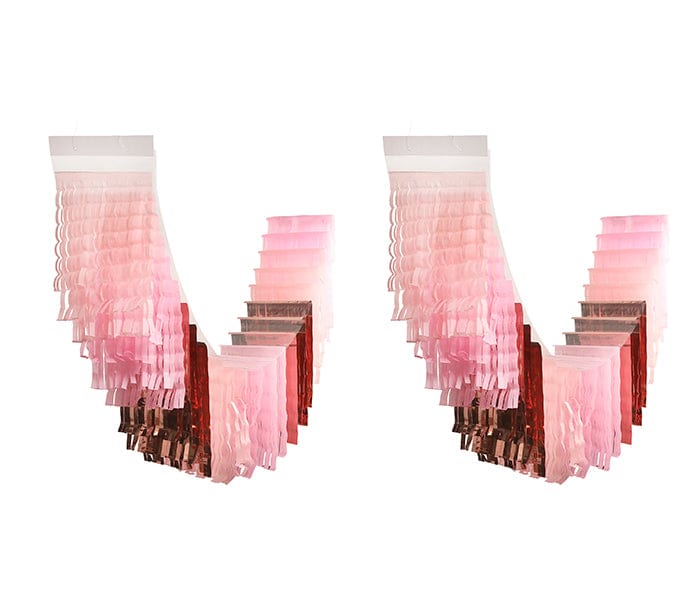 Pretty in Pink Fringe Canopy Banners (Set of 2)