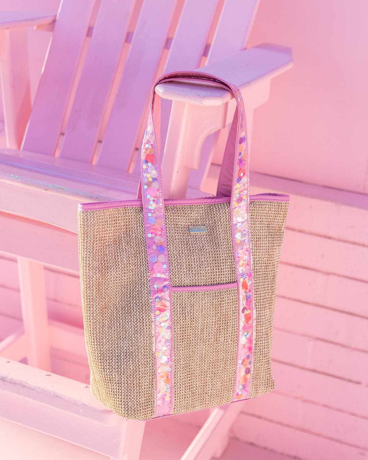 Ratan Woven Confetti Tote Bag