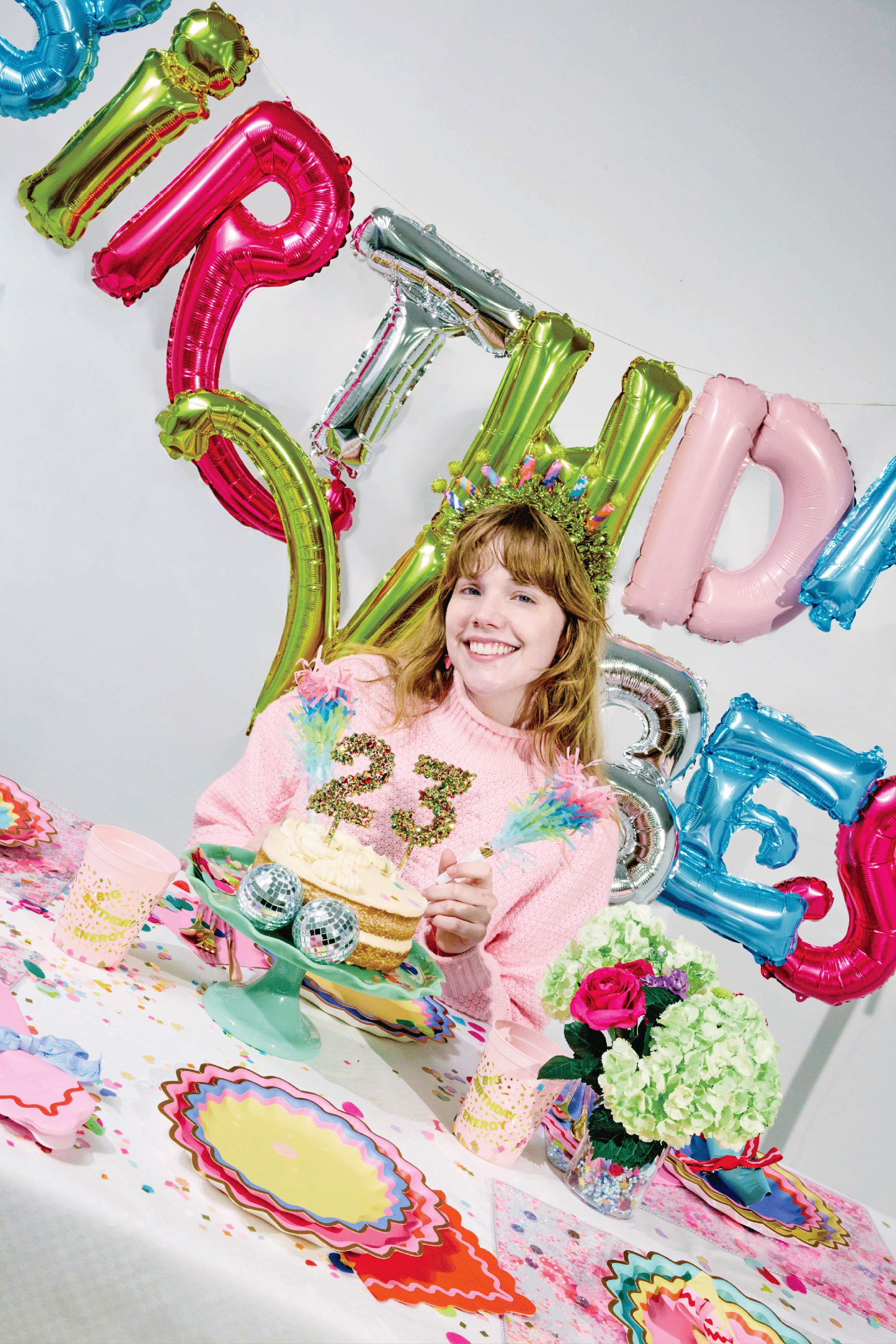 Birthday Vibes Multicolor Balloon Banner