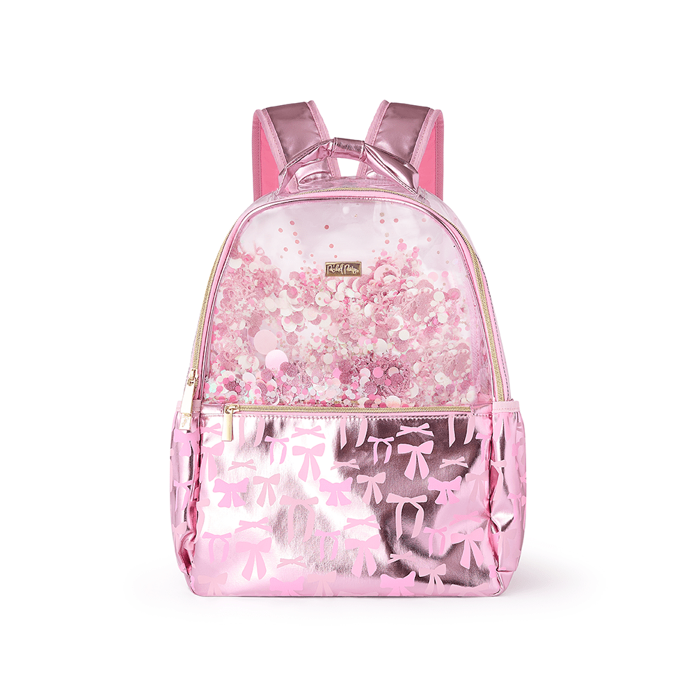 bow mini backpack Pink Bow Confetti Backpack – Packed Party
