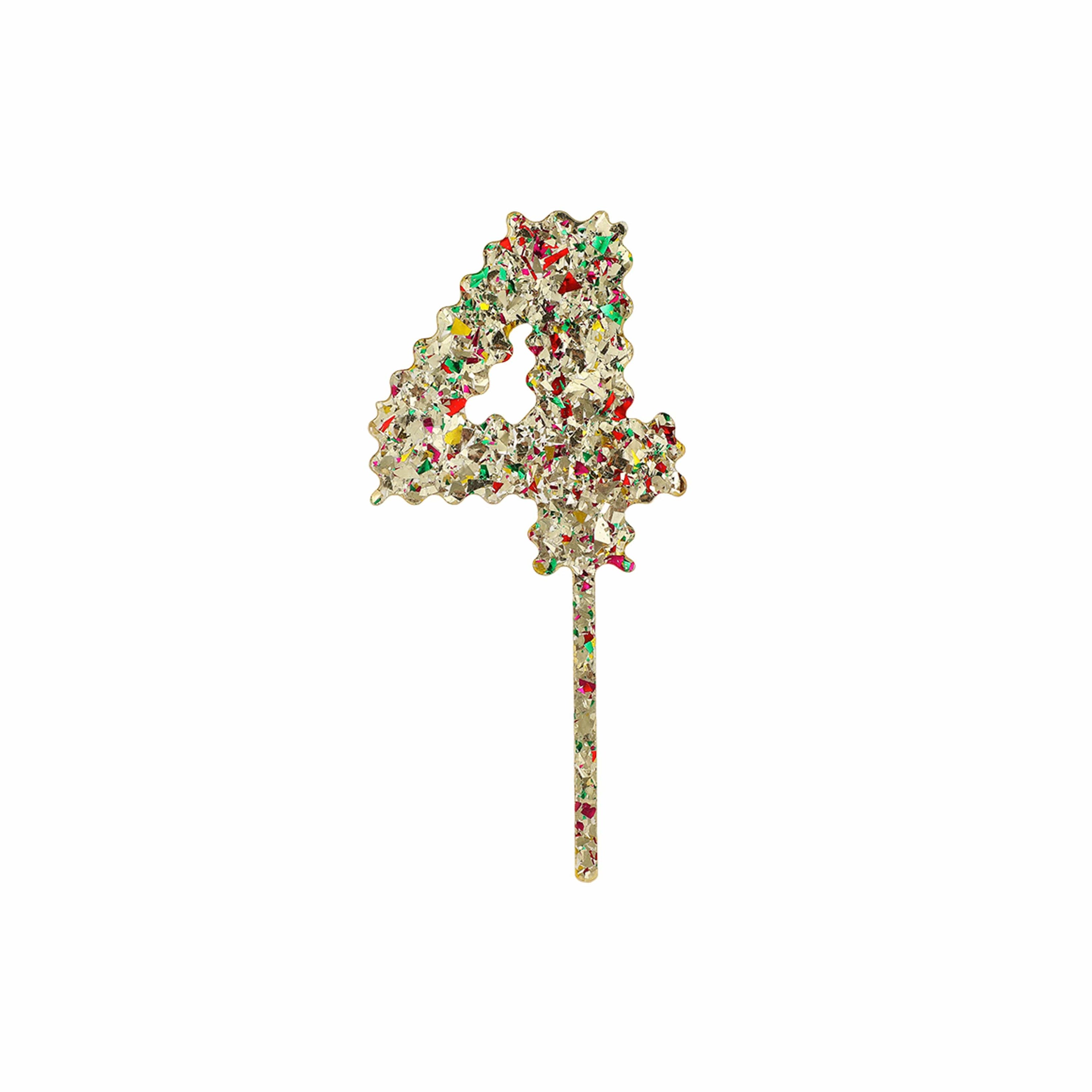 Confetti Number Cake Toppers: 0-9