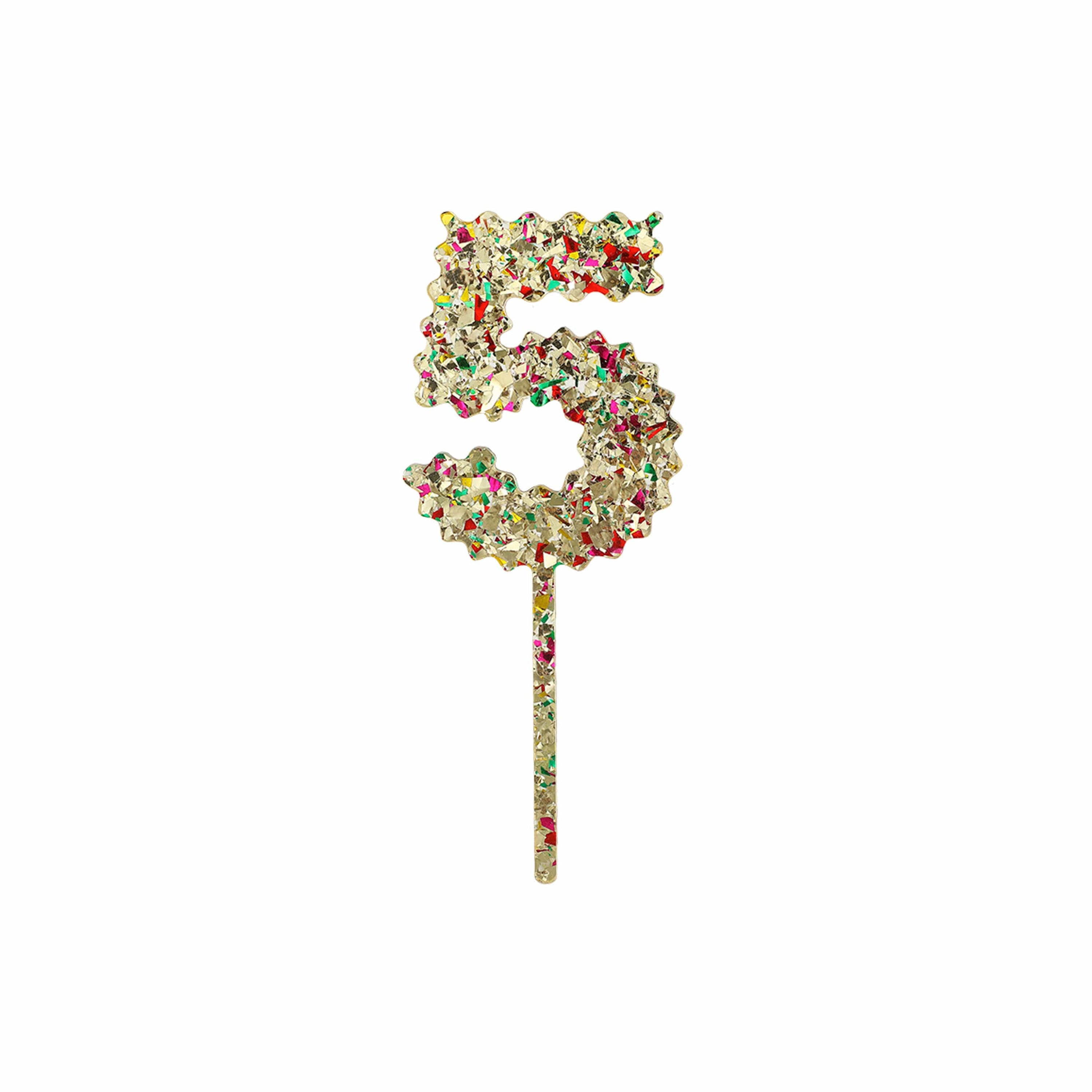 Confetti Number Cake Toppers: 0-9