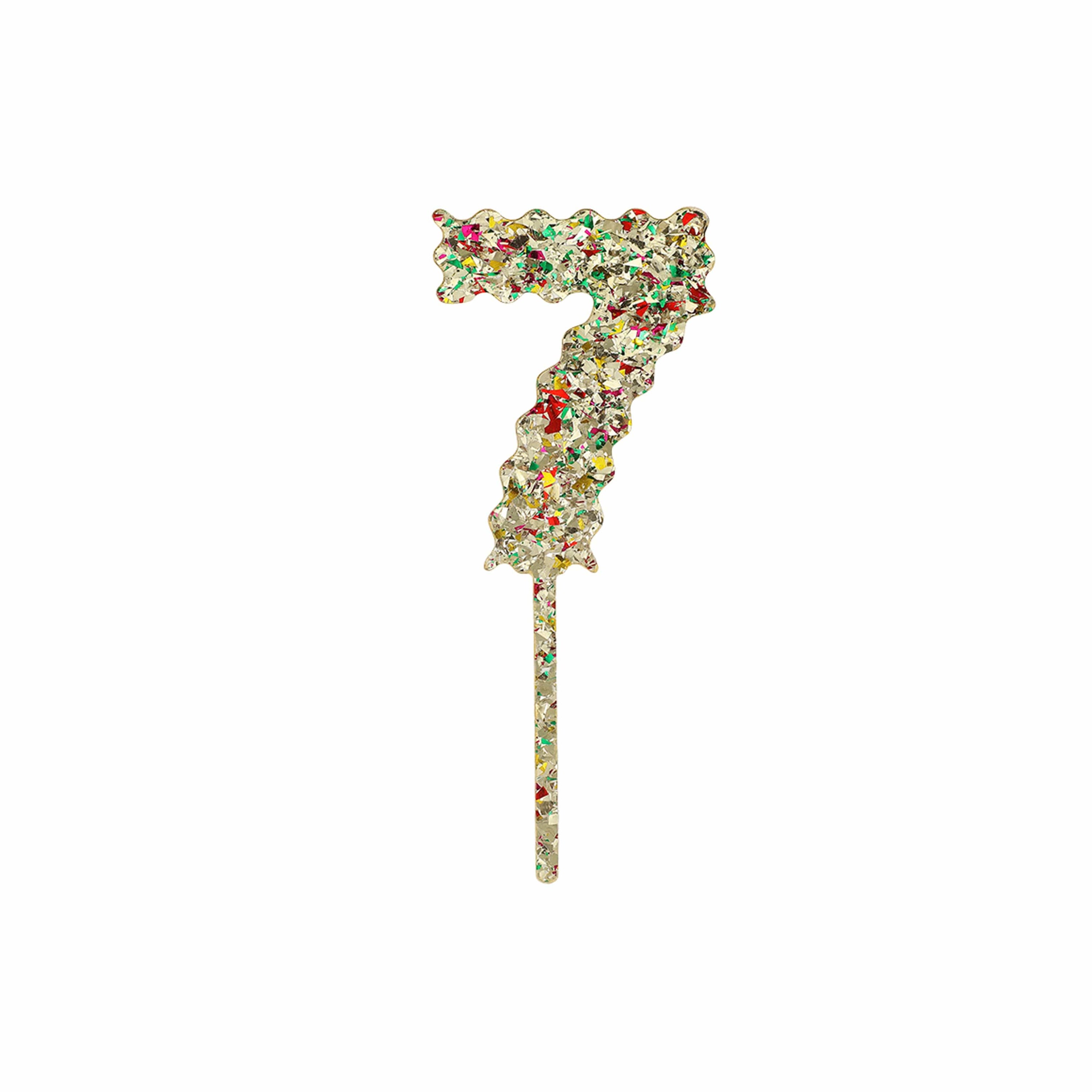 Confetti Number Cake Toppers: 0-9