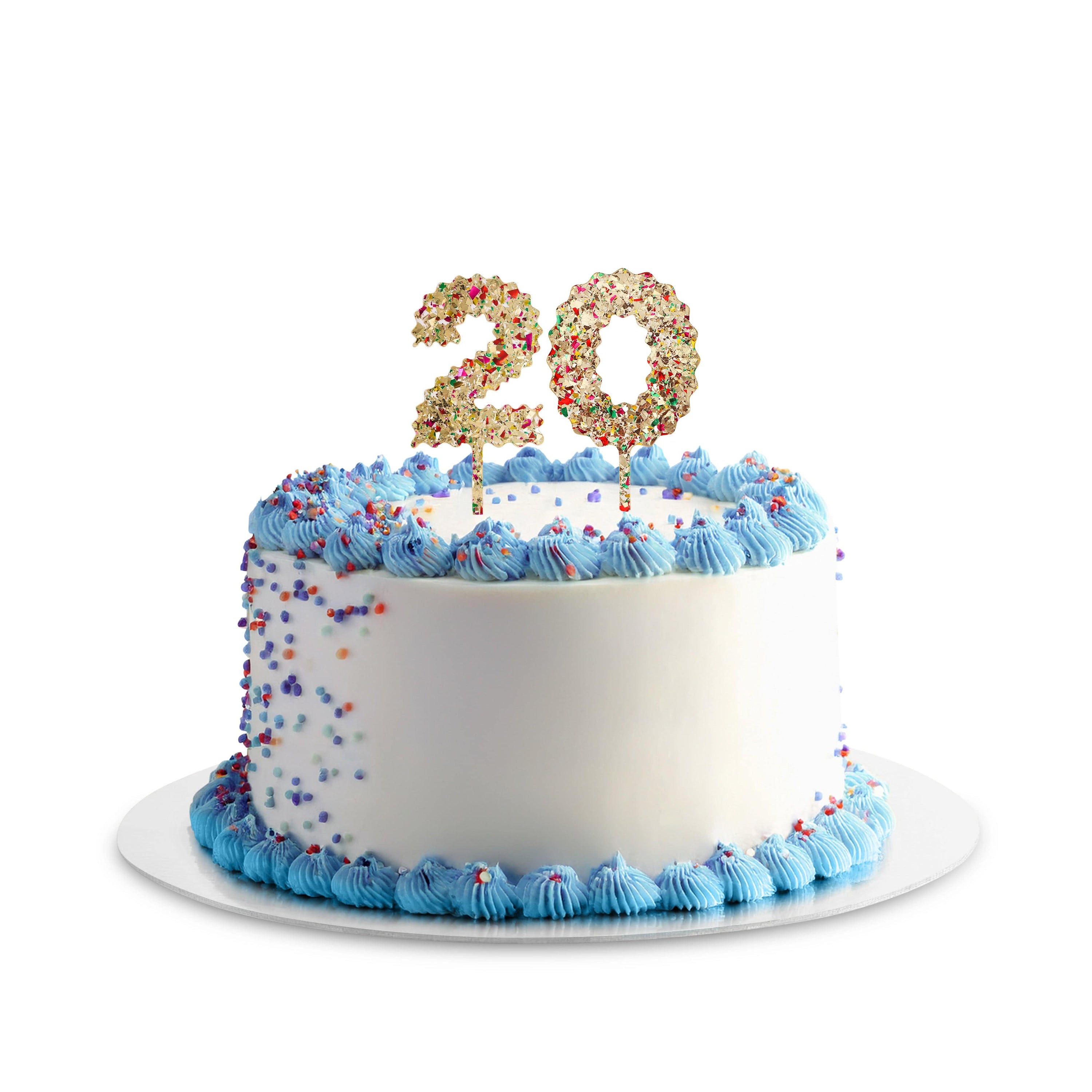 Confetti Number Cake Toppers: 0-9