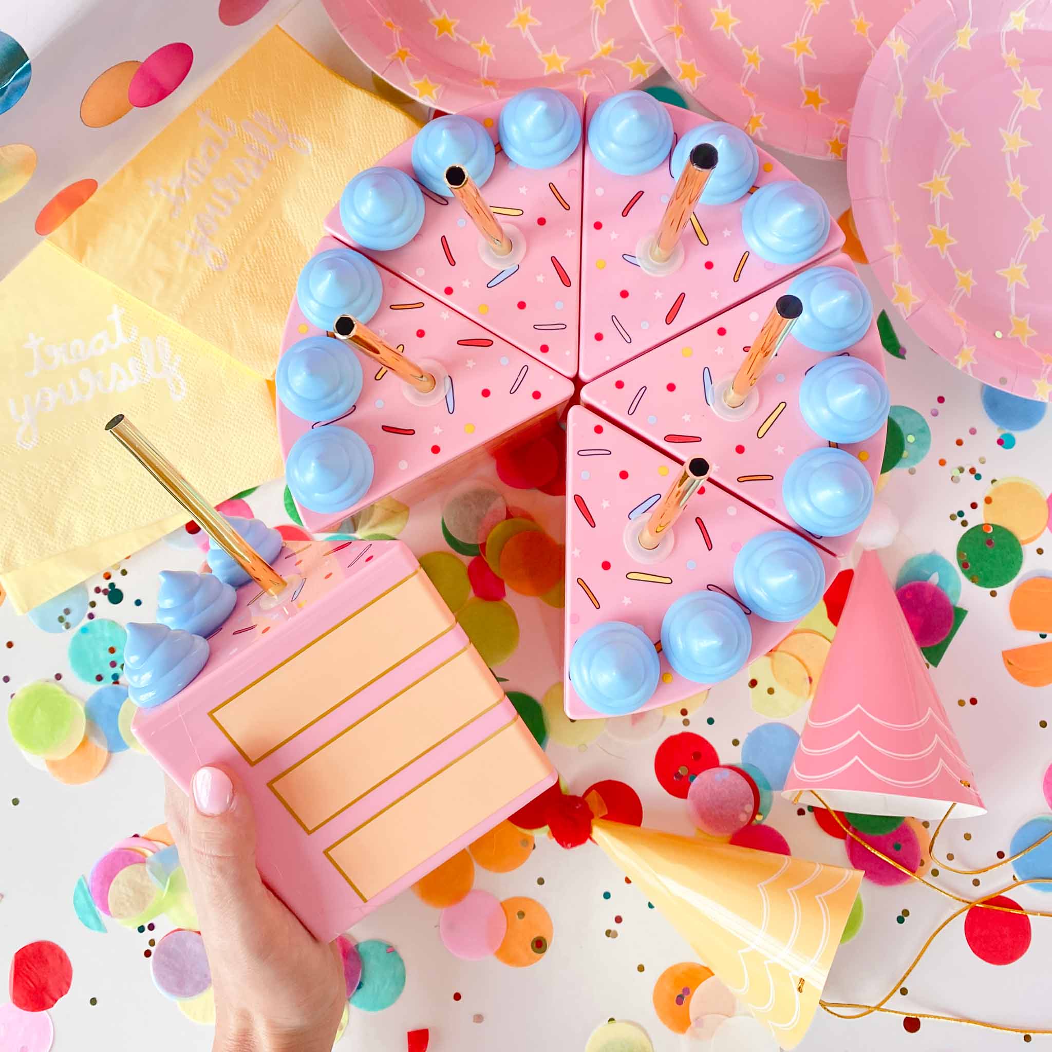 Cute cup that looks like a piece of cake.