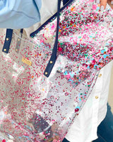 Essentials Confetti Matchy Matchy Clear Tote and Pouch Bundle