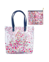 Essentials Confetti Matchy Matchy Clear Tote and Pouch Bundle