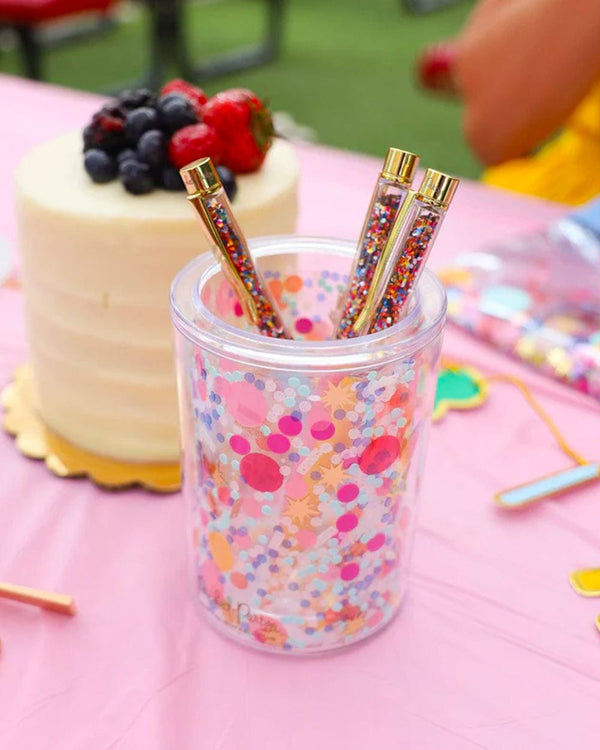 Celebrate everyday confetti pen set and colorful pens for desk at work or school