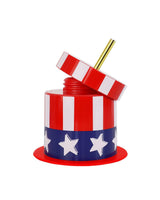 Novelty patriotic cup with gold straw