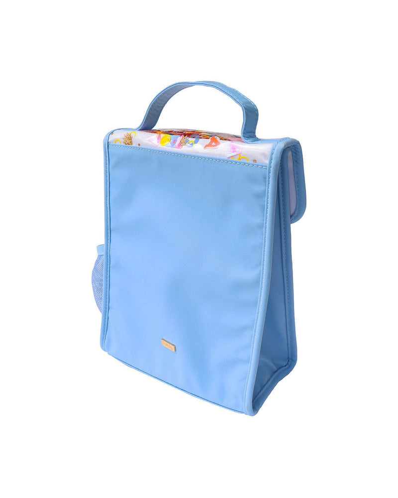 Cute light blue nylon easy to clean lunchbox