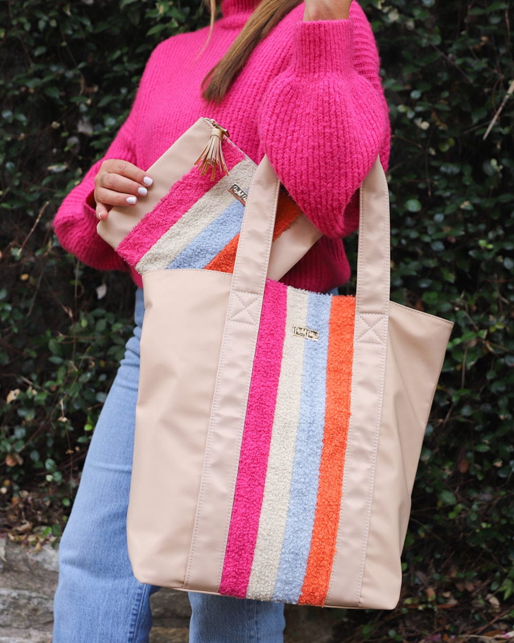 Striped Chenille Everything Pouch