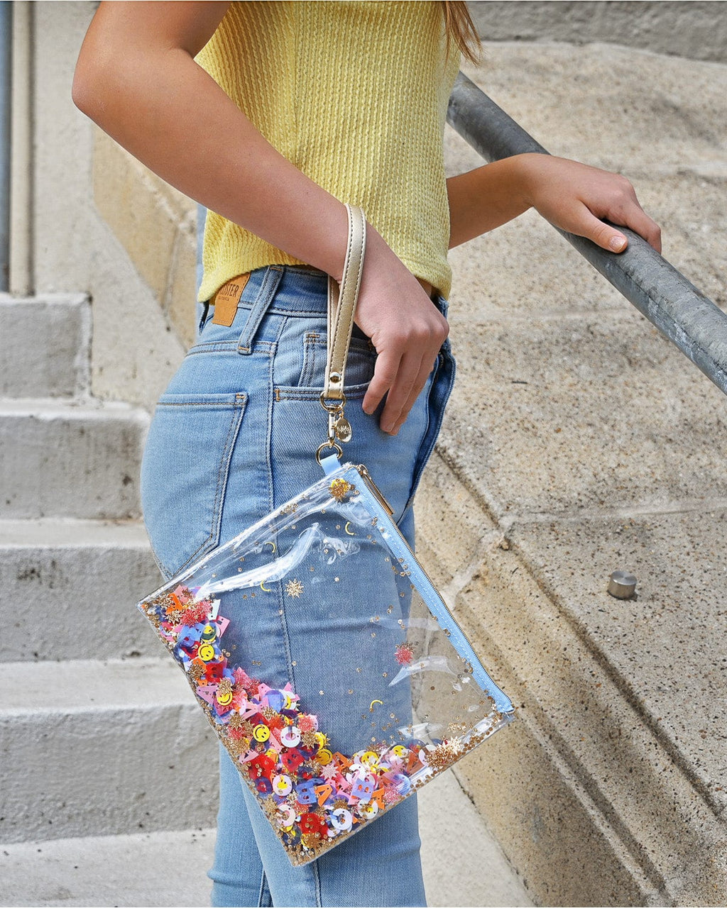 Little Letters Standard Blue Clear Backpack