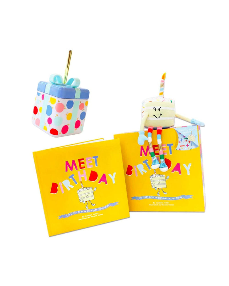 Meet birthday magnetic closure box, book and birthday present sipper cup