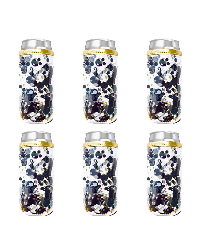 Blackout Confetti Skinny Can Drink Sleeve (set of 6)